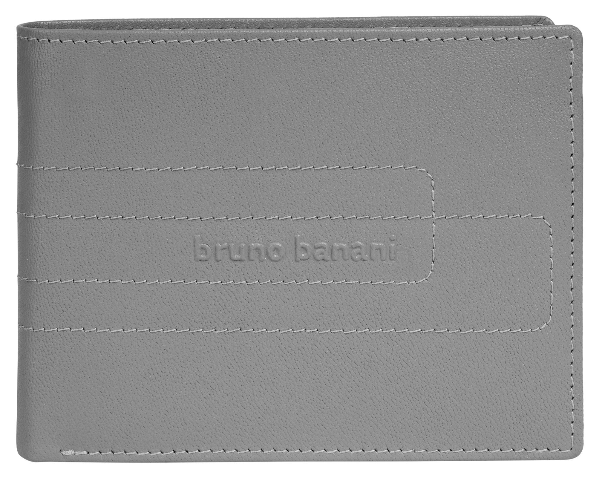 Bruno Banani Portemonnee echt leder unisex portemonnees grijs