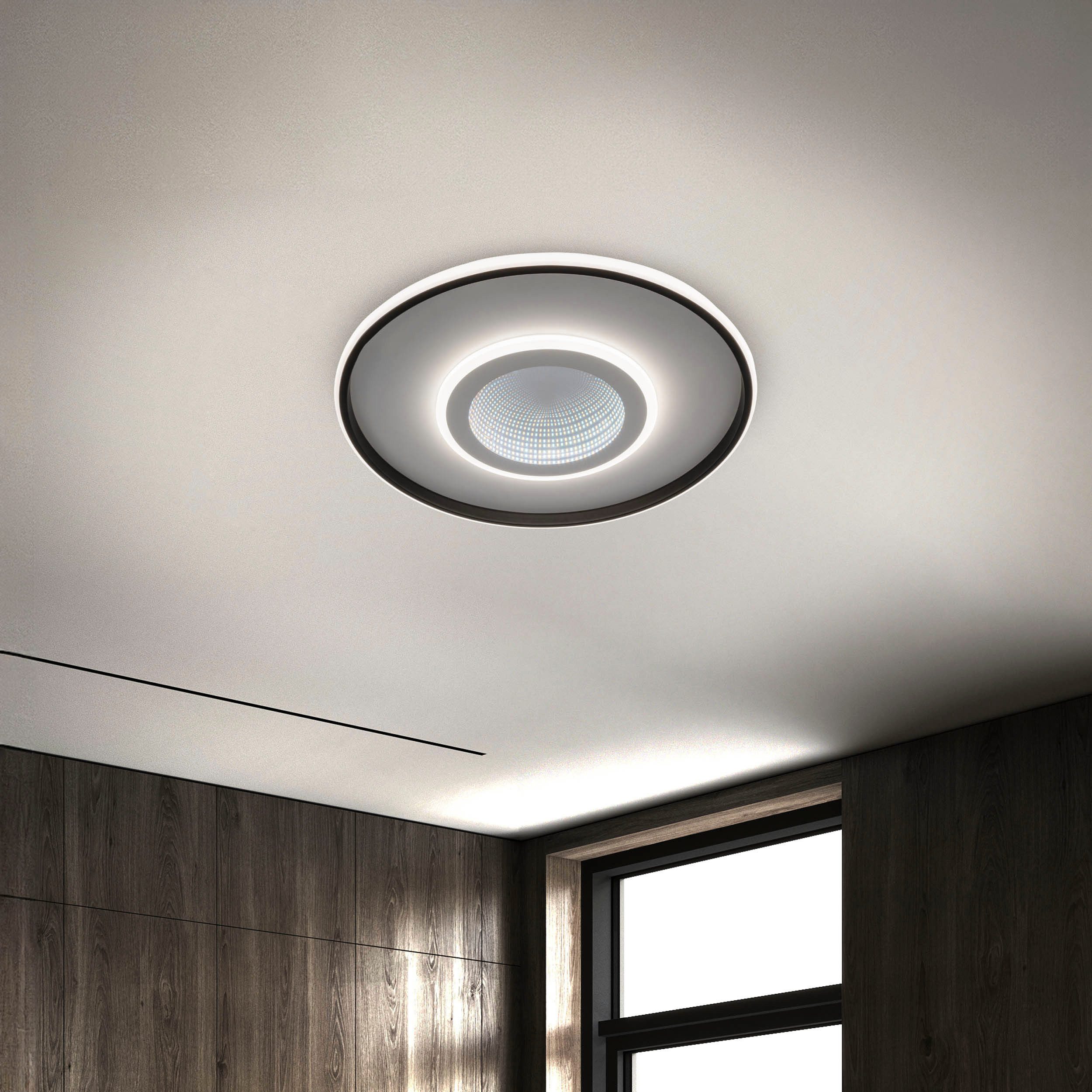 my home Led-plafondlamp Mona plafondlamp met Infinity 3D effect D: 50 cm, dimbaar, incl. geheugen, CCT, afstandsbediening, 40W, Tunnel Mirror (1 stuk)
