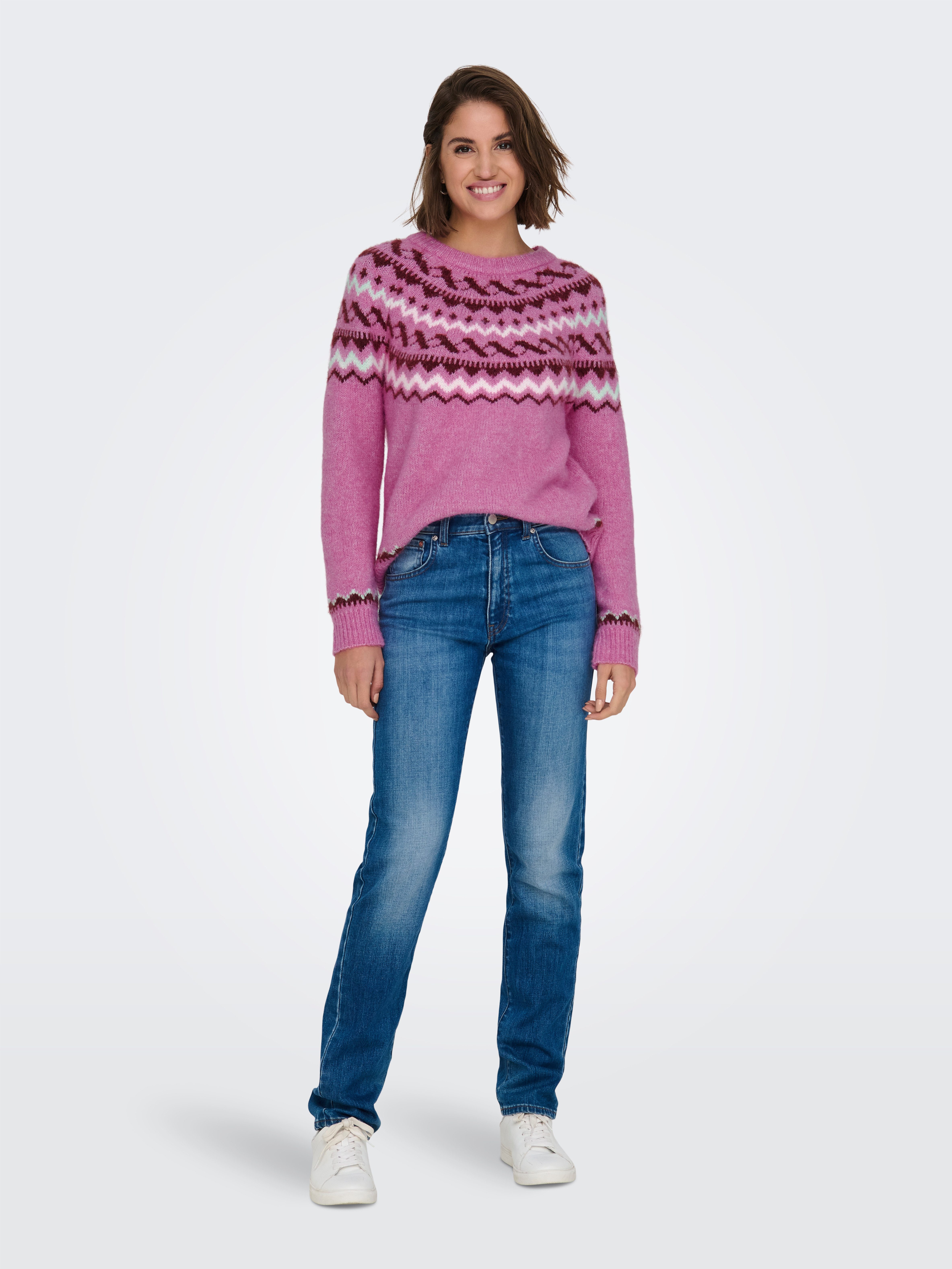 Only Trui met ronde hals ONLISLE LIFE LS O-NECK CC KNT