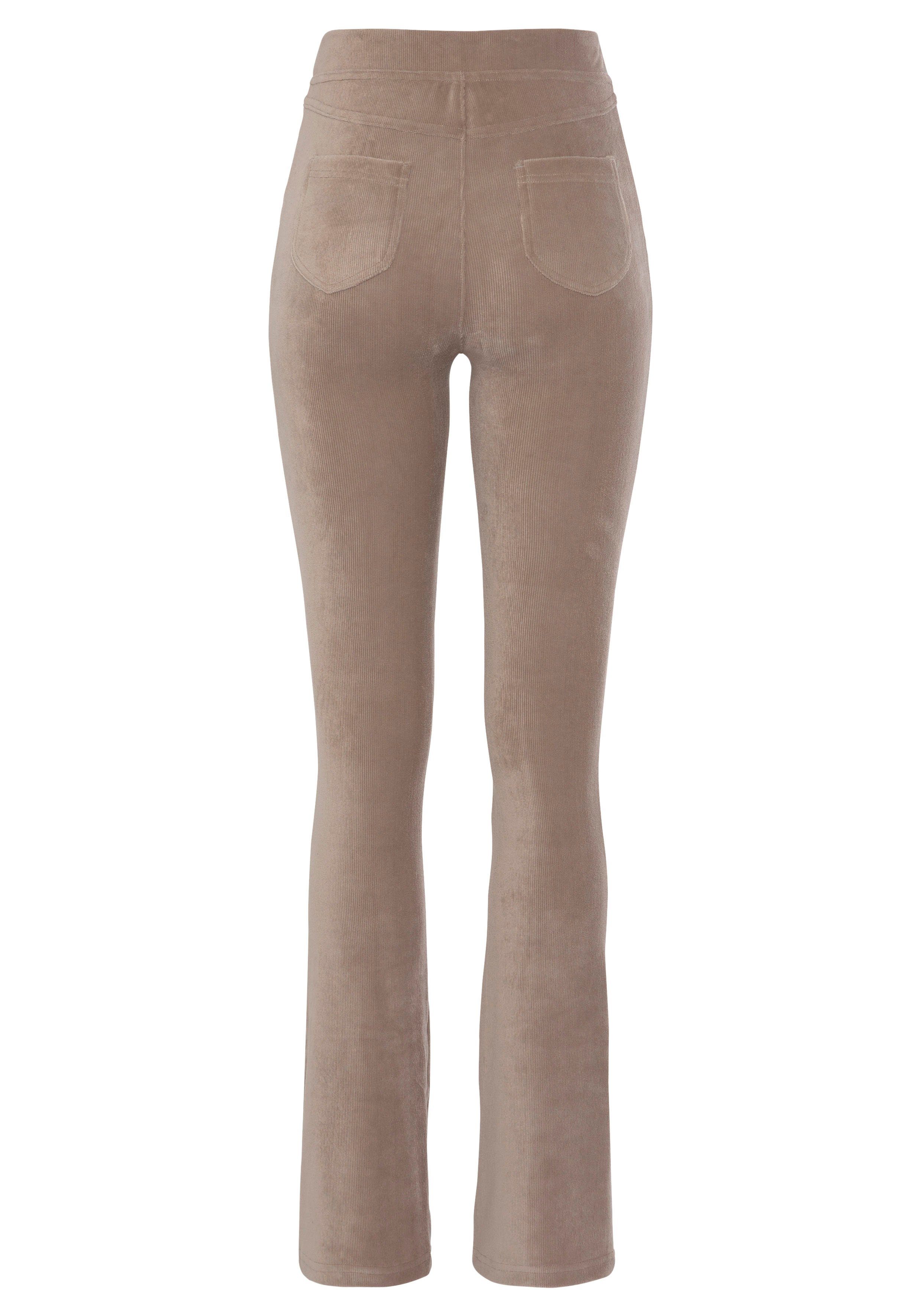 Lascana Jazzpants uit zacht materiaal in cordlook, loungewear
