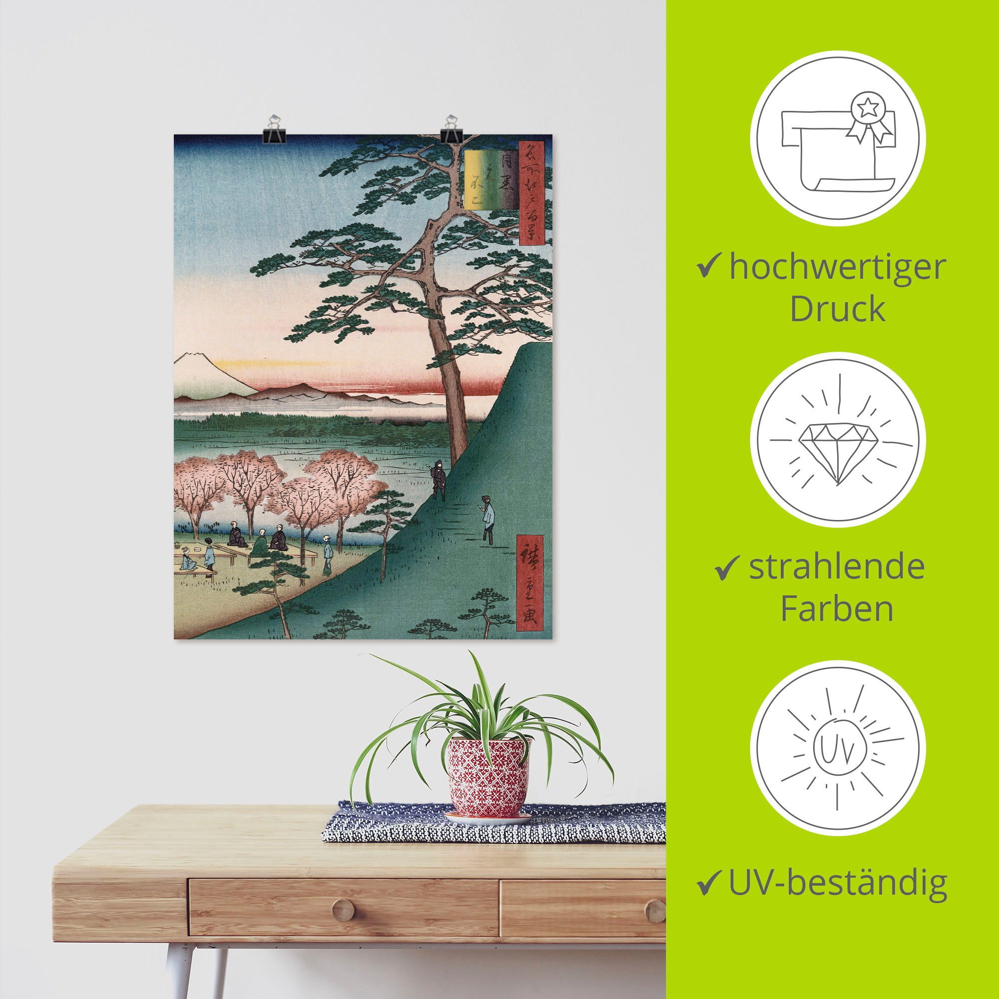 Artland Artprint Fuji Meguro in Edo als artprint op linnen, muursticker of poster in verschillende maten
