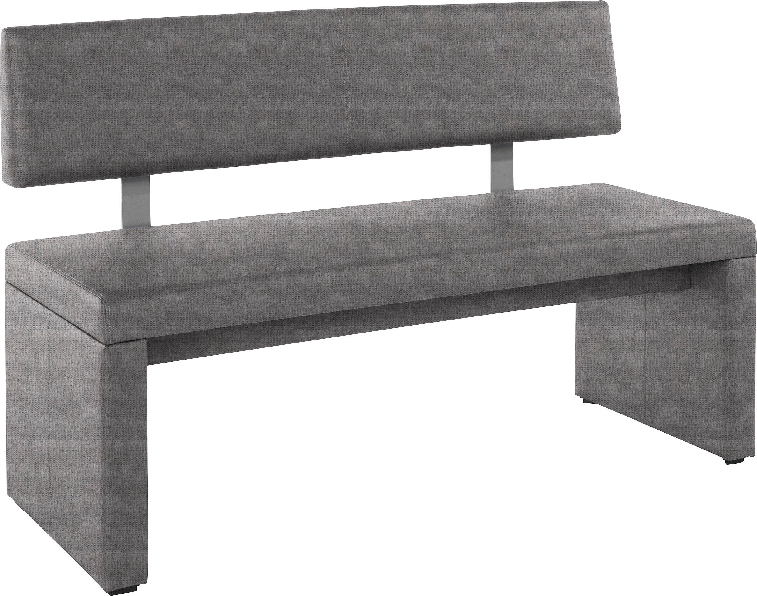 Home affaire Zitbank Charissa met leuning, breedte 140, 160 of 180 cm zwart, eetbanken, Structuurstof