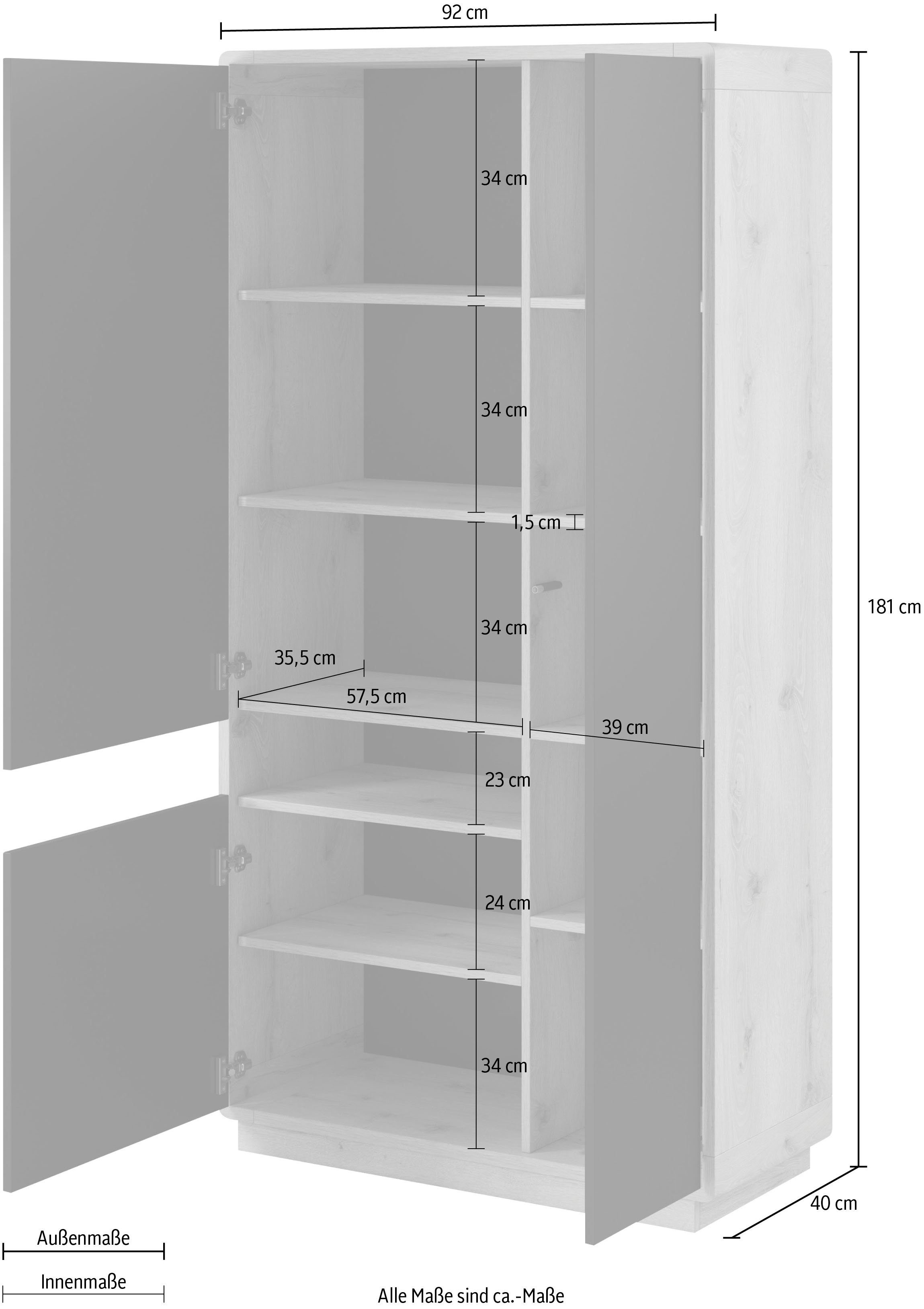 INOSIGN Vitrinekast Aston Hoogte 181 cm