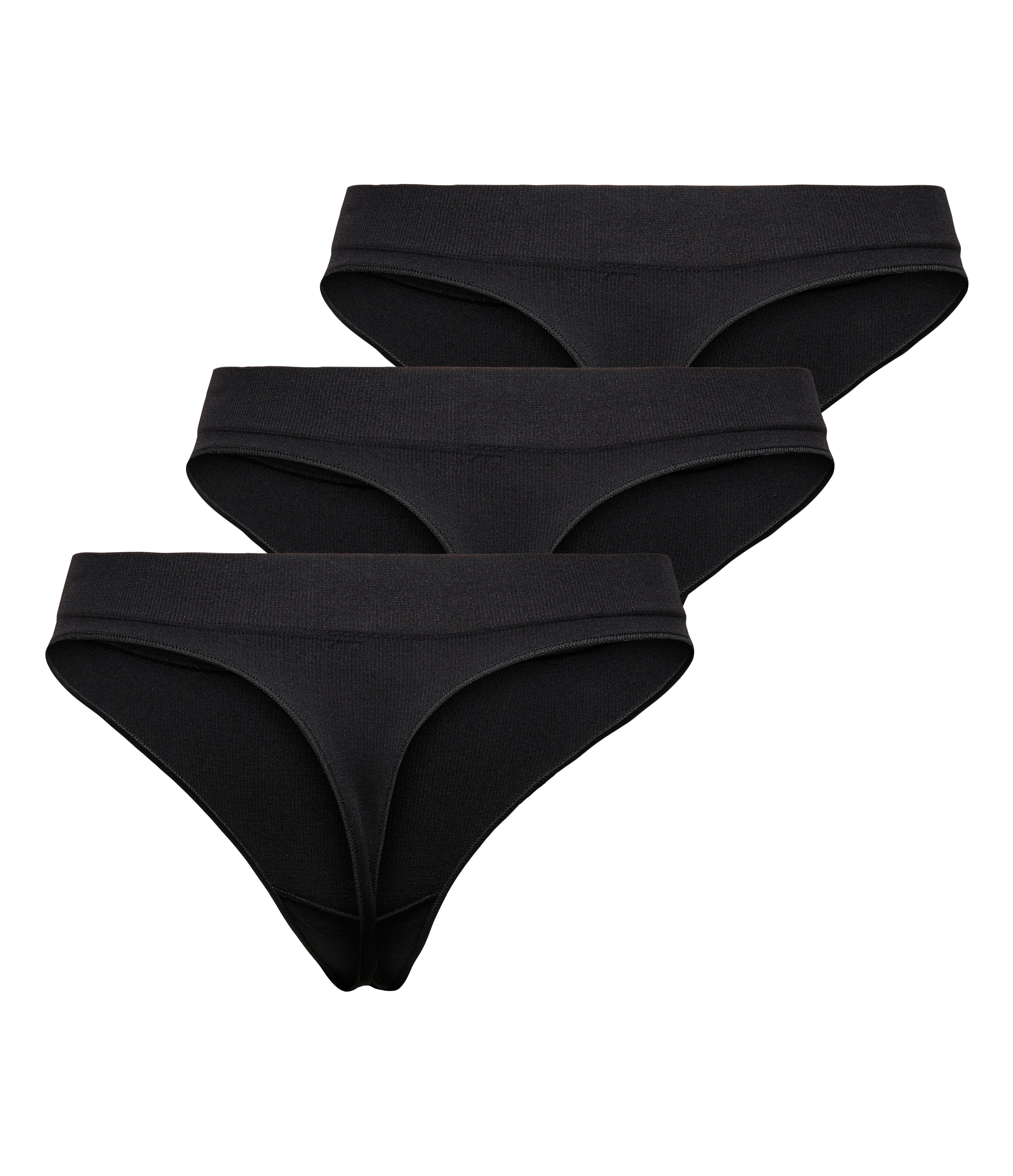 Only T-string ONLVICKY RIB S-LESS THONG 3-PK NOOS (set, 3 stuks)