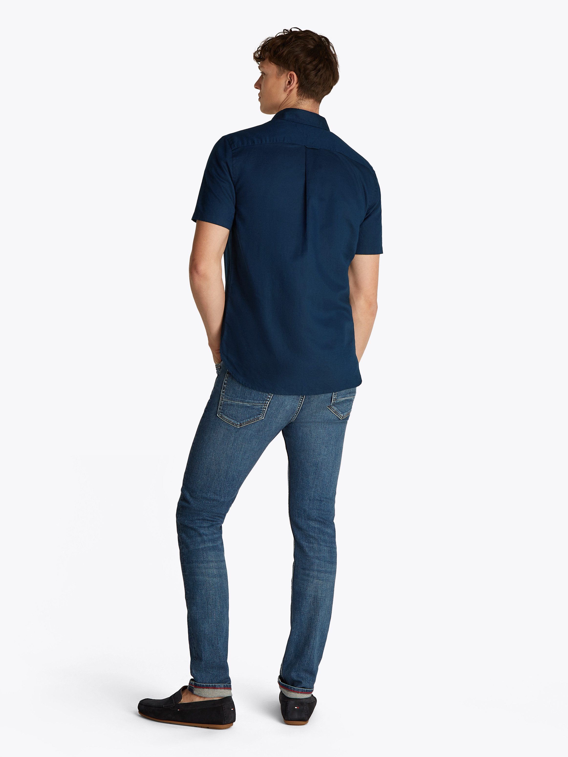 Tommy Hilfiger Overhemd met korte mouwen LINEN BLEND SOLID SS RF SHIRT