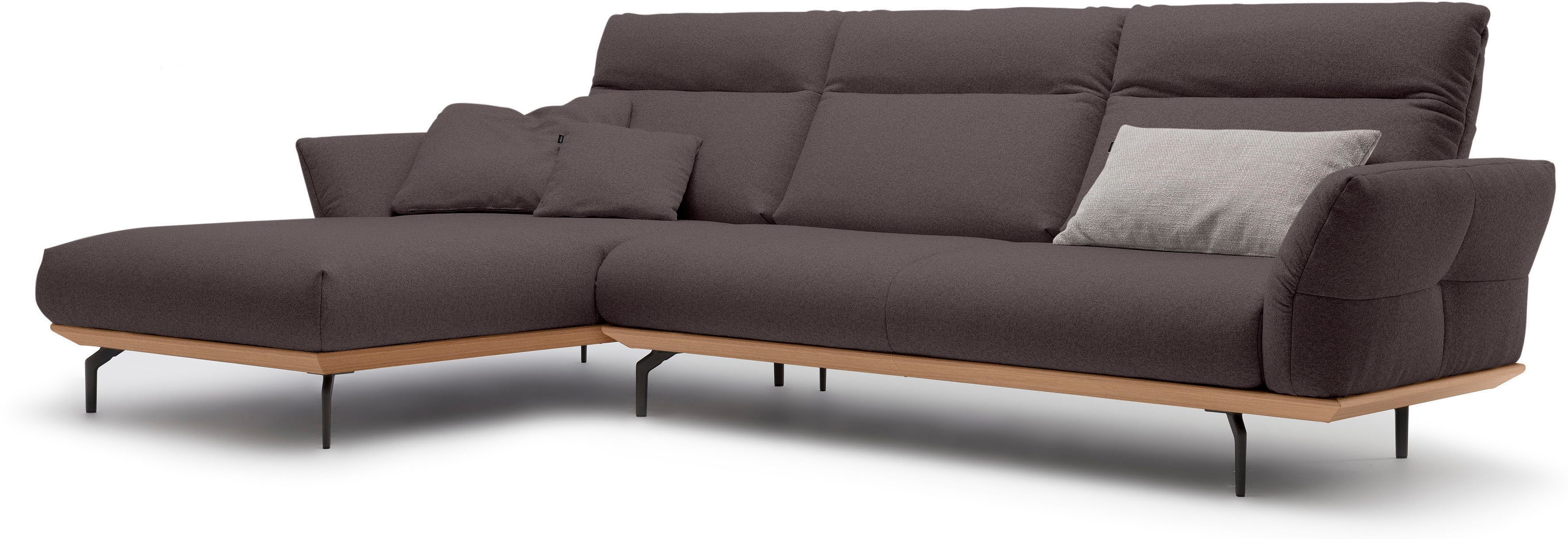 Creation BY ROLF BENZ Hoekbank CR.460 Sokkel in eiken, onderstel in umbra grijs, breedte 318 cm