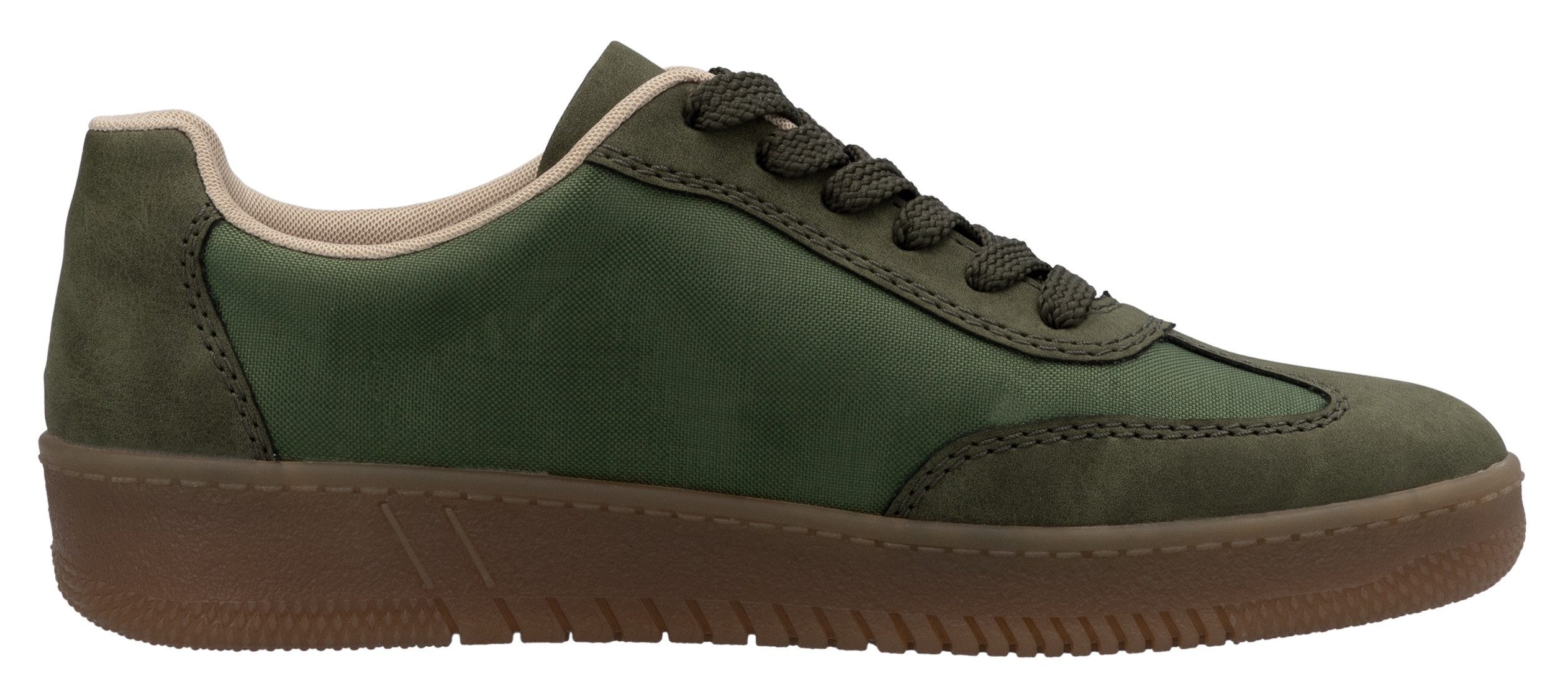 RIEKER Sport Plateausneakers vrijetijdsschoen, lage schoen, veterschoen in vegan uitvoering