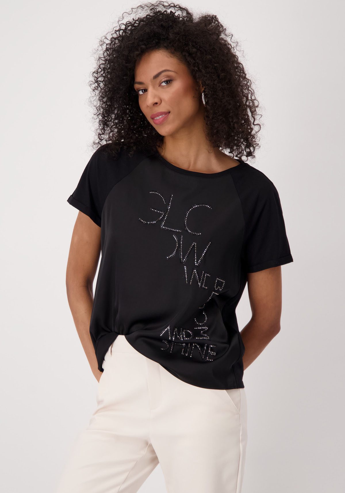Monari Blouse zonder sluiting dames blouses maat 40 zwart