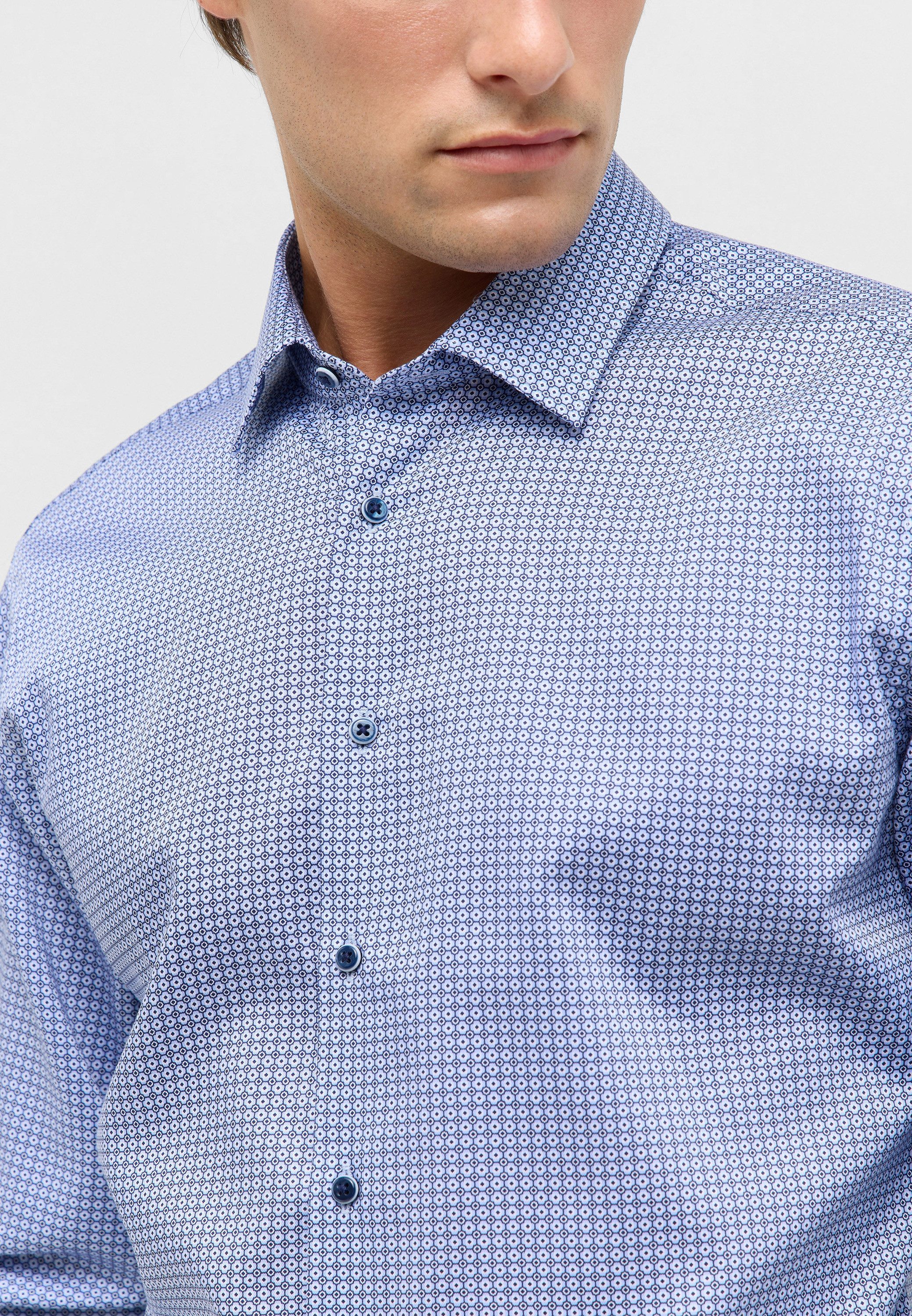 Eterna Overhemd met lange mouwen Slim fit NON IRON (strijkvrij)