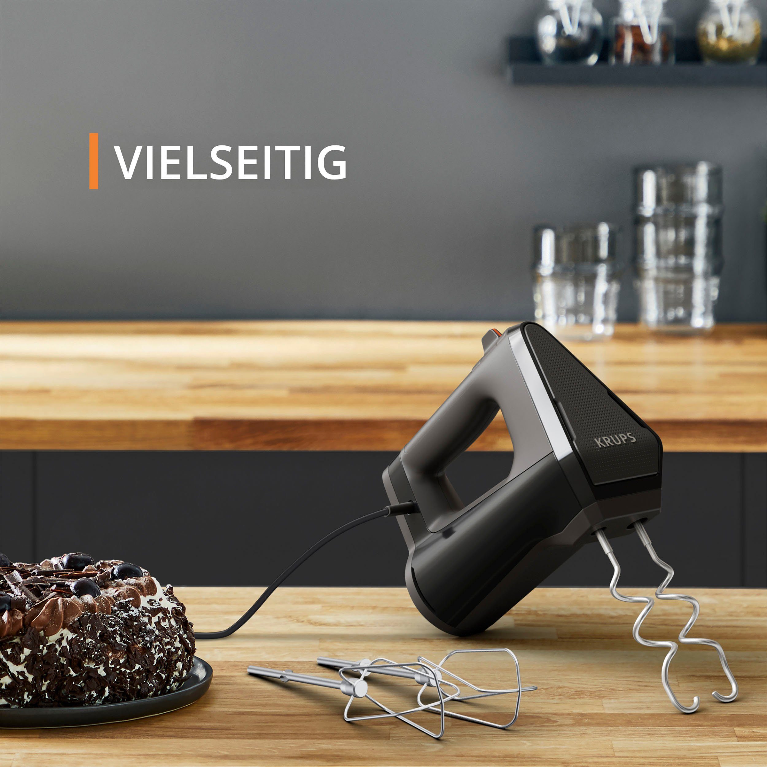 Krups Handmixer GN6028 3MIX 6000, soft-touch handgreep, lange kabel