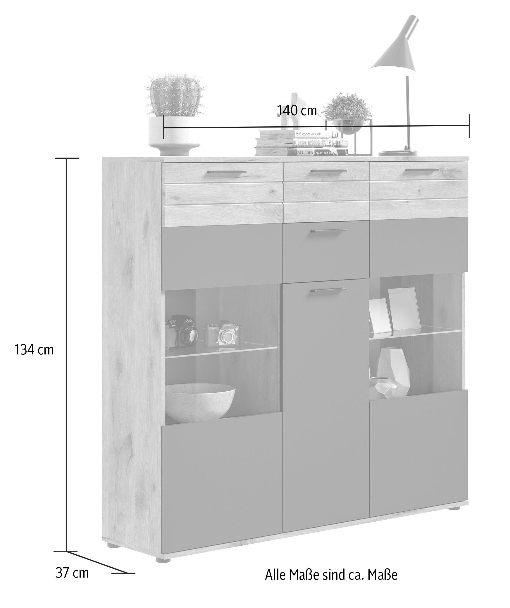 INOSIGN Highboard Riga Breedte 40 cm