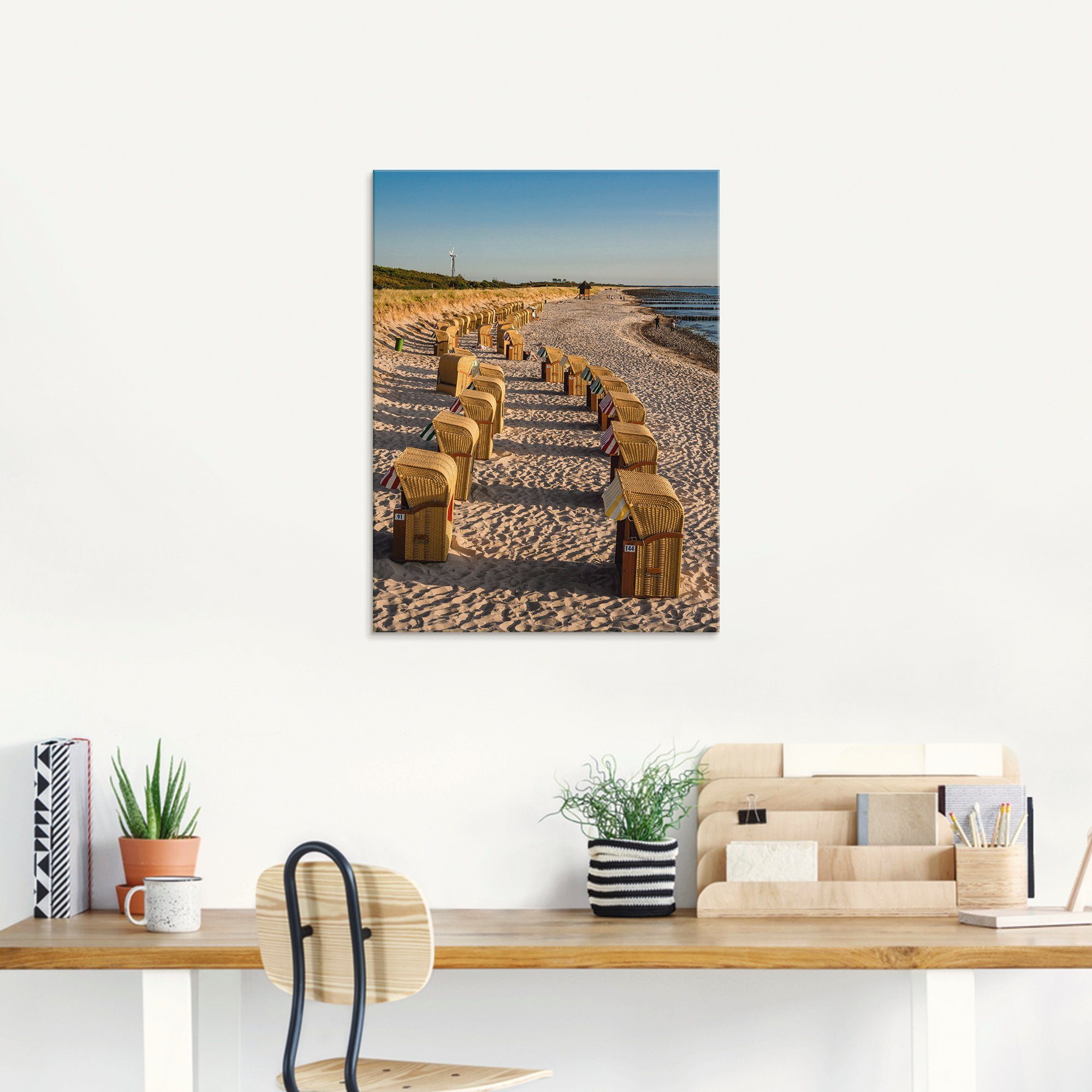 Artland Print op glas Strandstoelen Oostzeekust in Wustrow