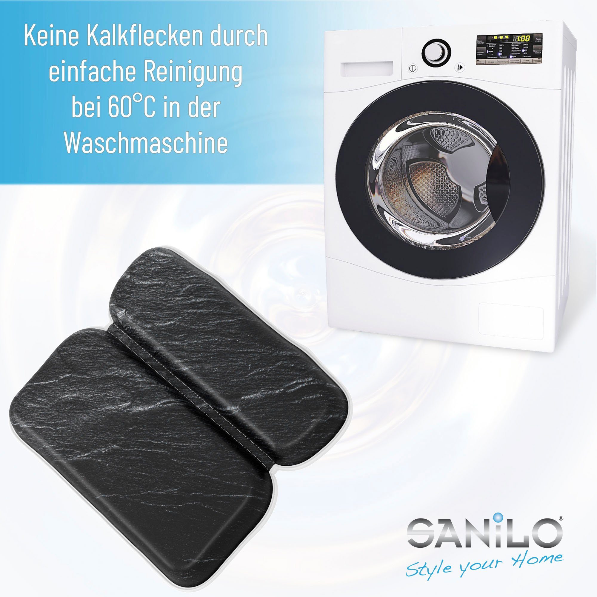 Sanilo Nekkussen Badkussen Granit comfortabel, antislip, volle kleuren, met 7 prima zuignappen
