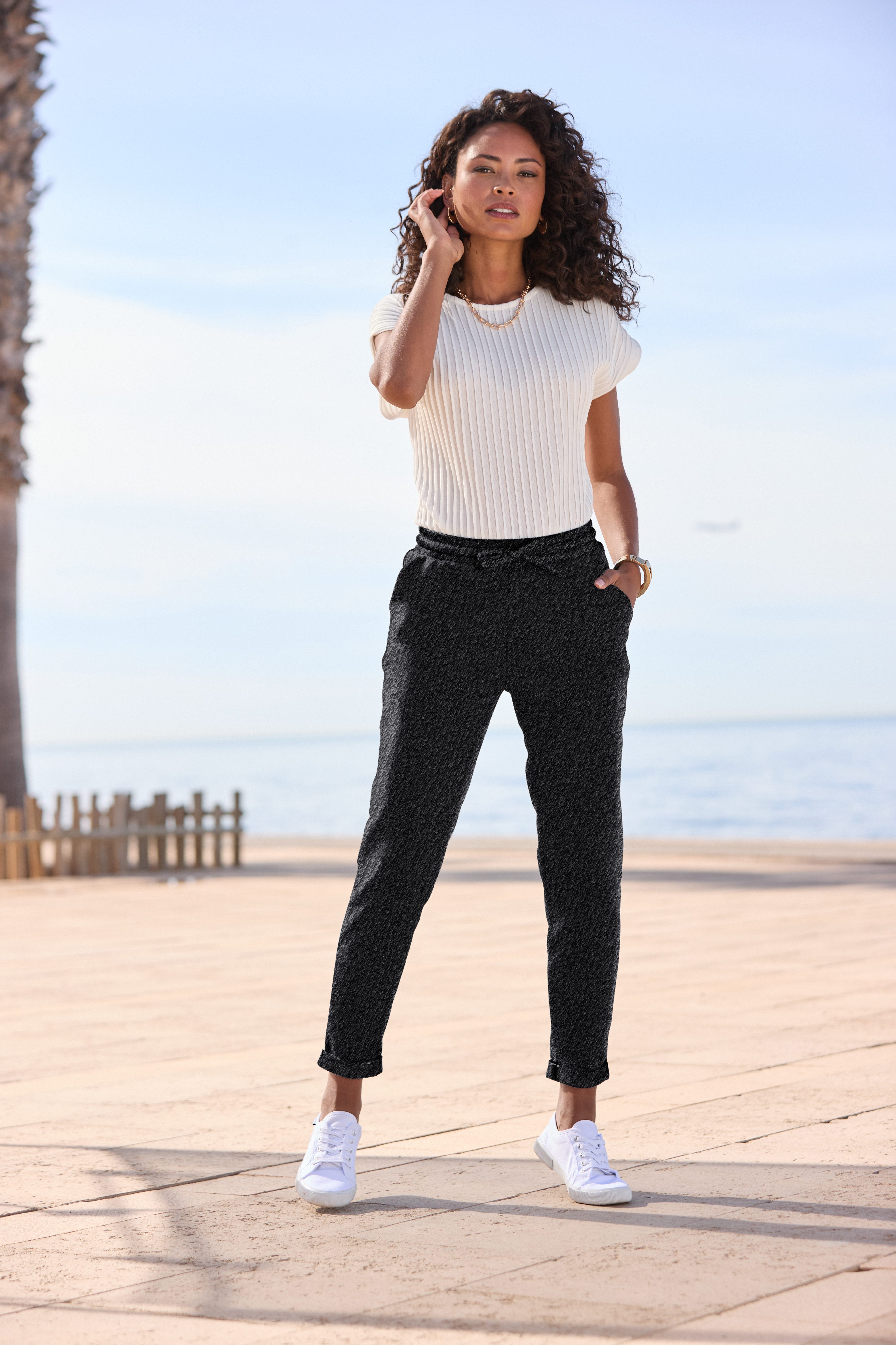 Vivance Joggingbroek met praktische insteekzakken instapbroek casual-chic