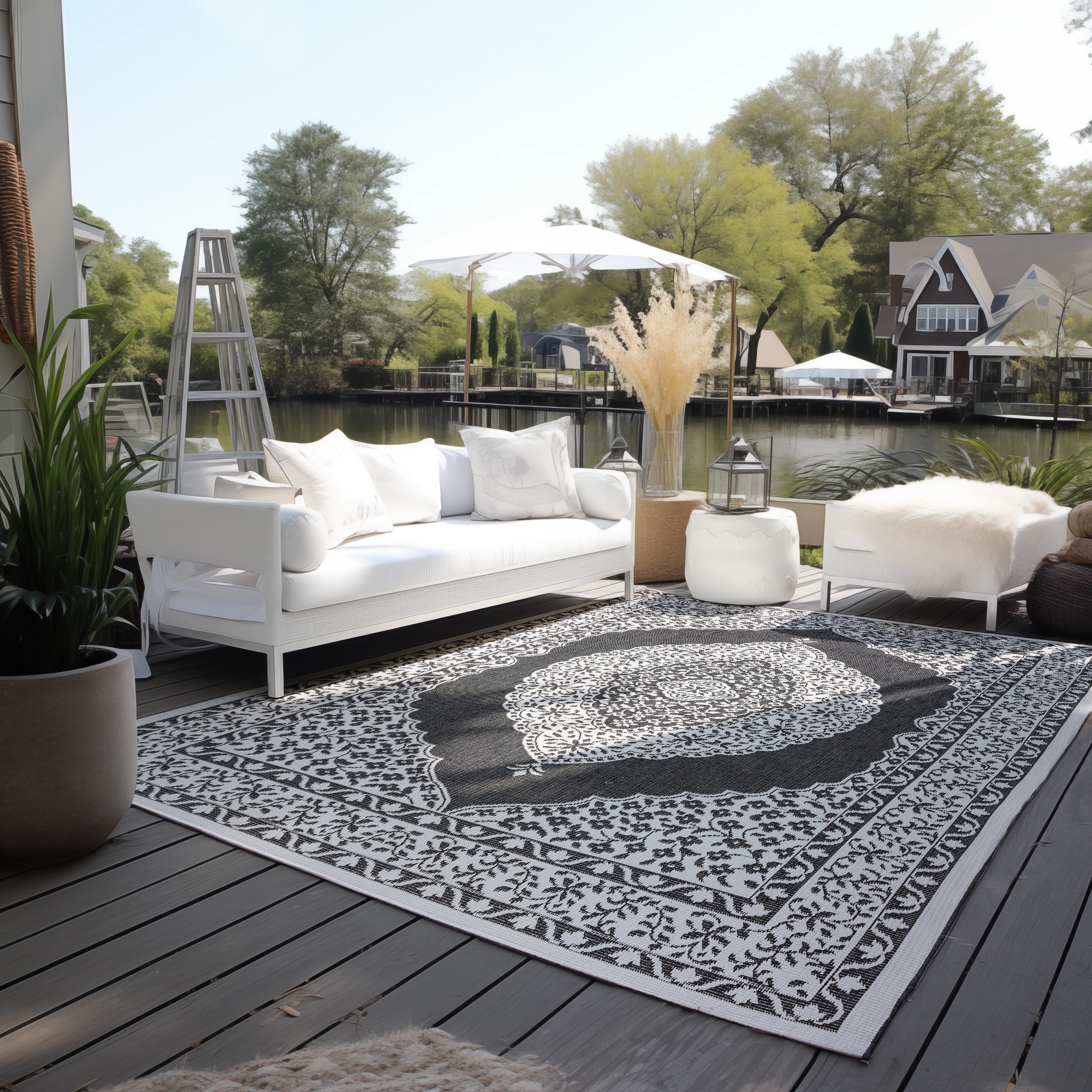 ELLE DECORATION Vloerkleed Meekly omkeerbaar tapijt Vlakweefsel, In-& Outdoor, Modern, tweezijdig, balkon, woonkamer moderne vloerkleden maat 80 cm x