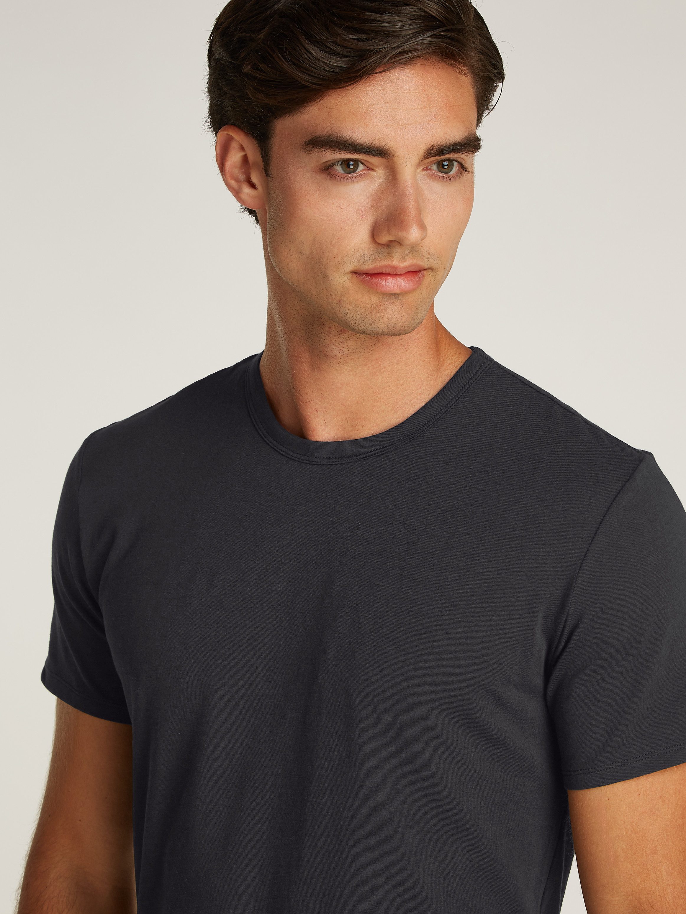 Calvin Klein T-shirt S/S CREW NECK 3PK met logo aan de zoom (3-delig, Set van 3)
