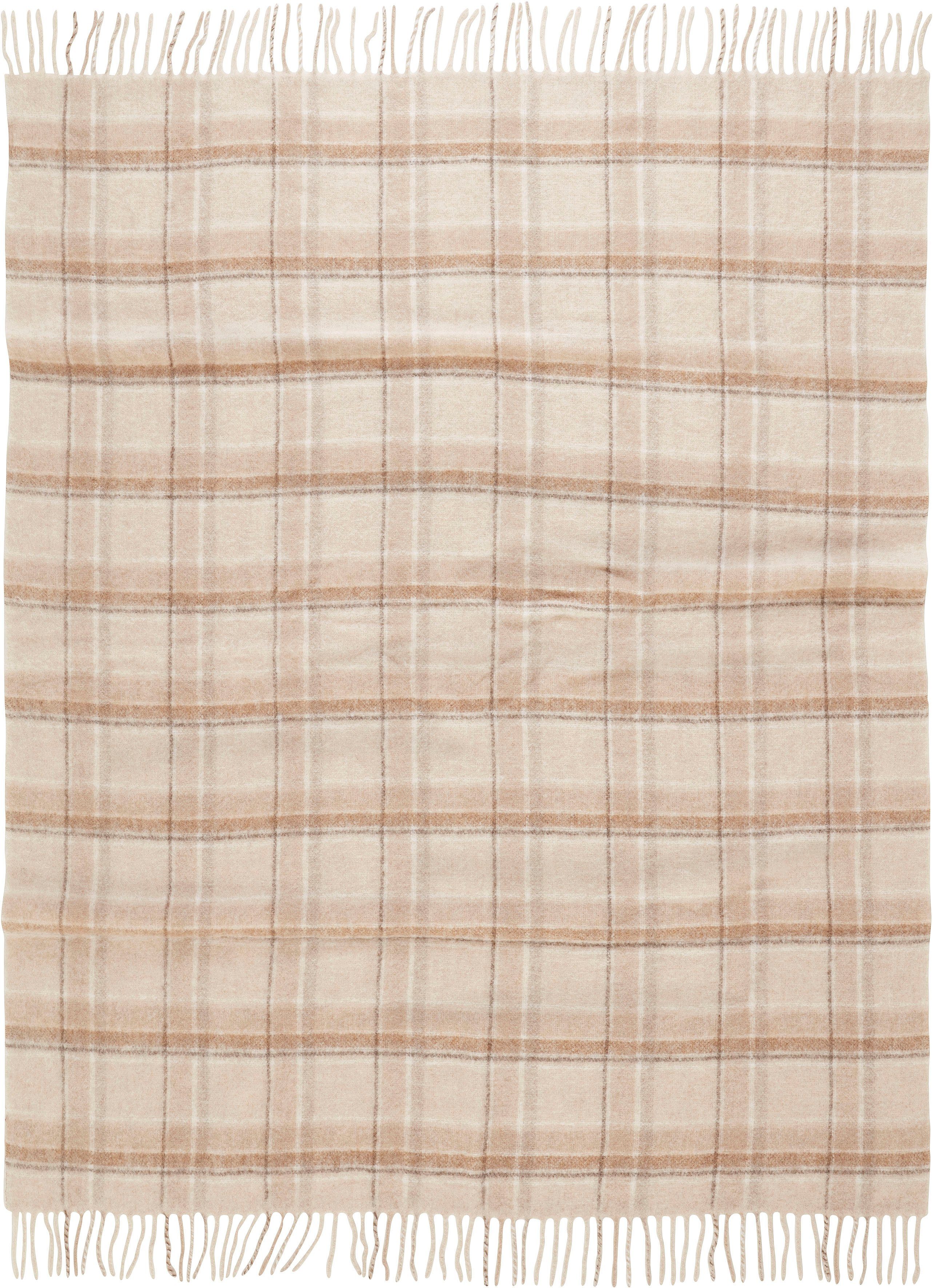 LeGer Home by Lena Gercke Plaid Sinja met franje, knuffeldeken