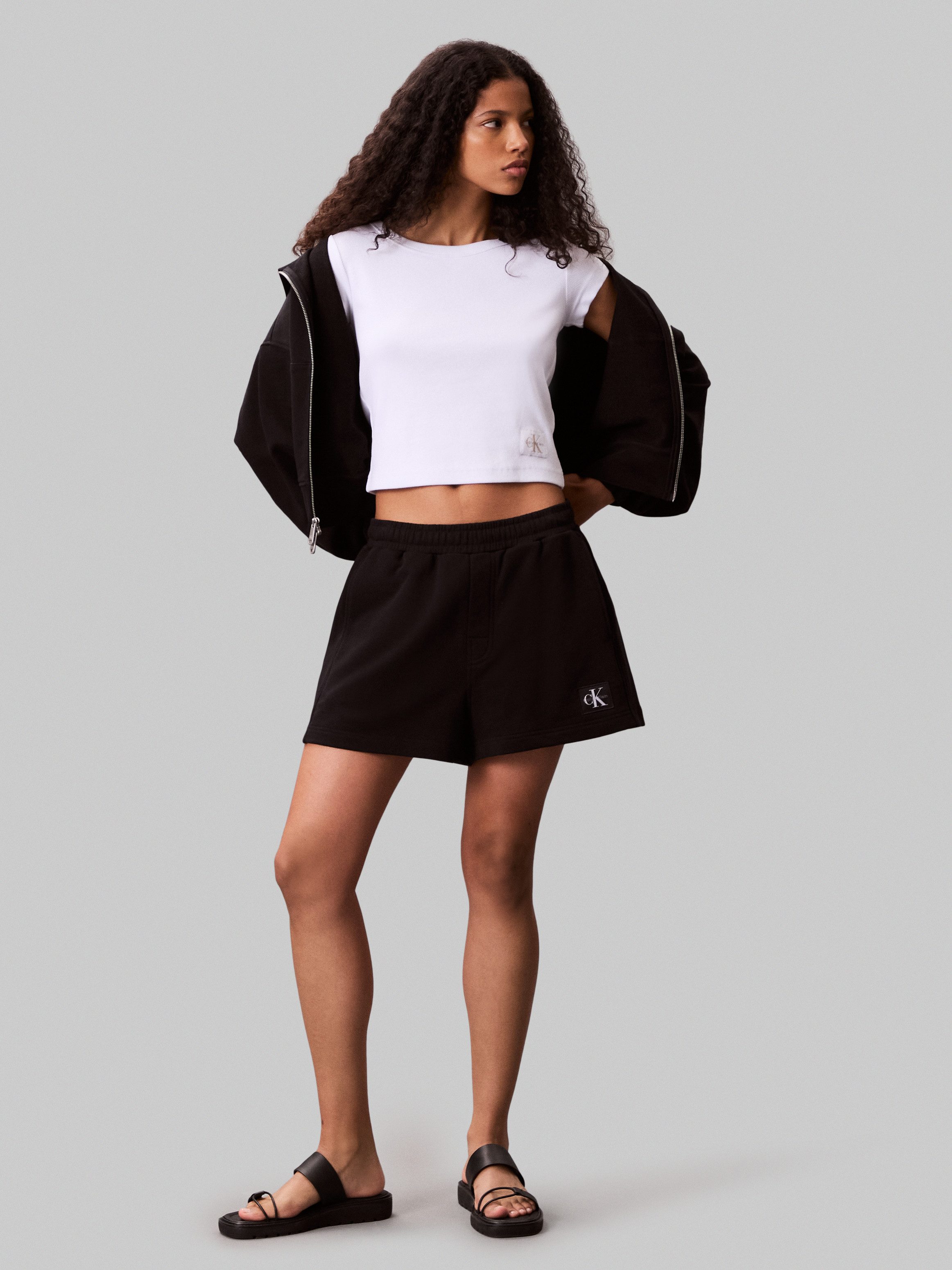 Calvin Klein Sweatshort A - FRNCH TRRY BDG L Met elastische taille