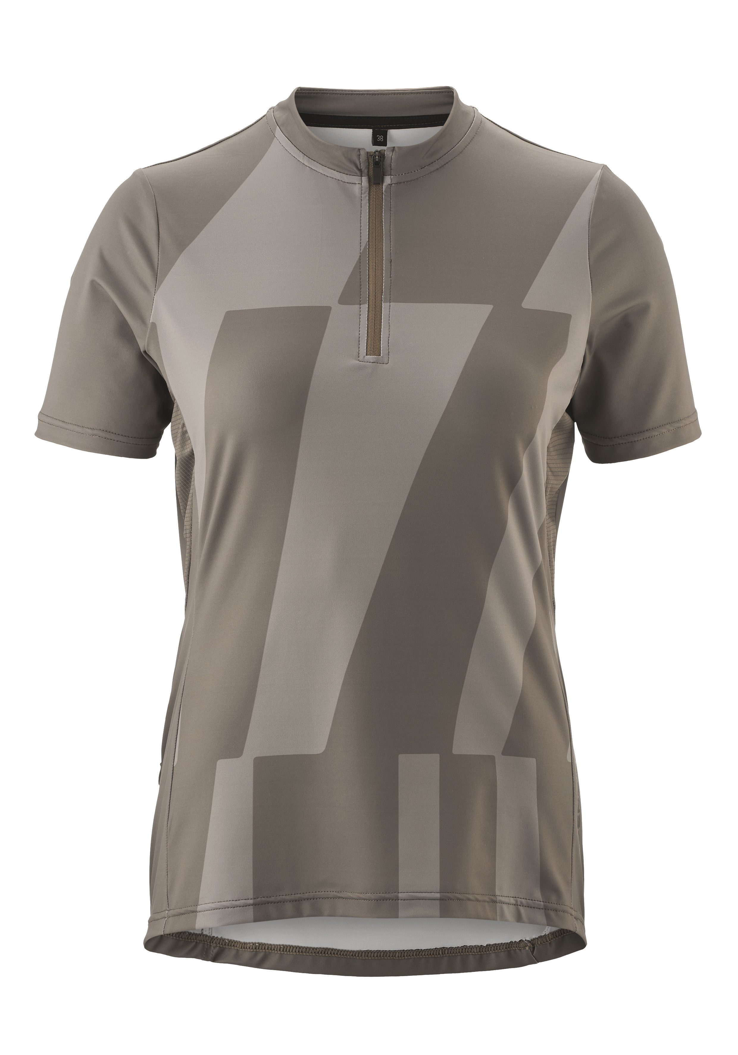 Gonso Fietsshirt Adventure Jersey Halfzip W Dames fiets trui korte mouwen, rugzak met rits, quick-dry, slim fit dames sportkleding maat 48 grijs