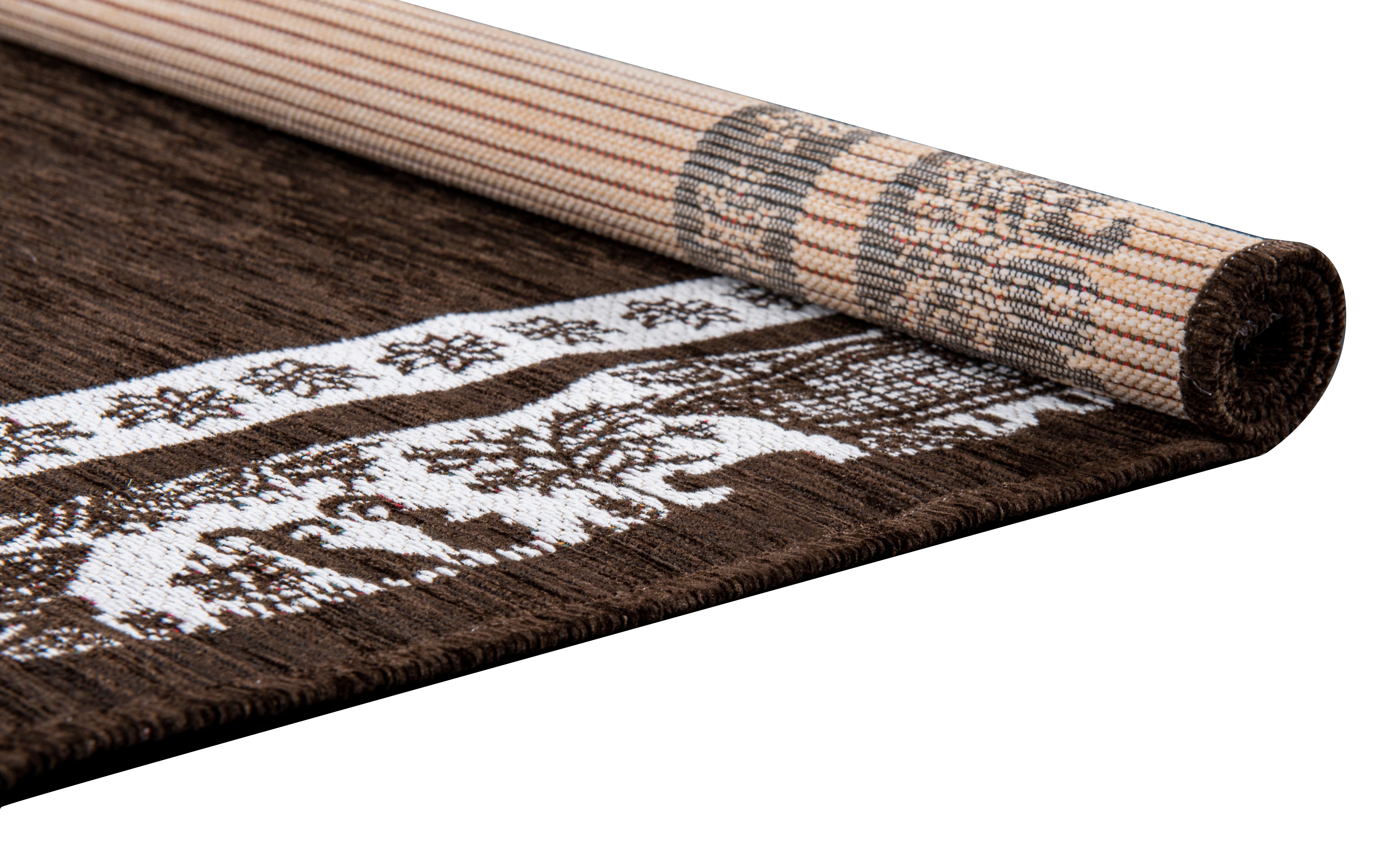 Gino Falcone Vloerkleed Vintages Corji decoratief alpine motief in de rand