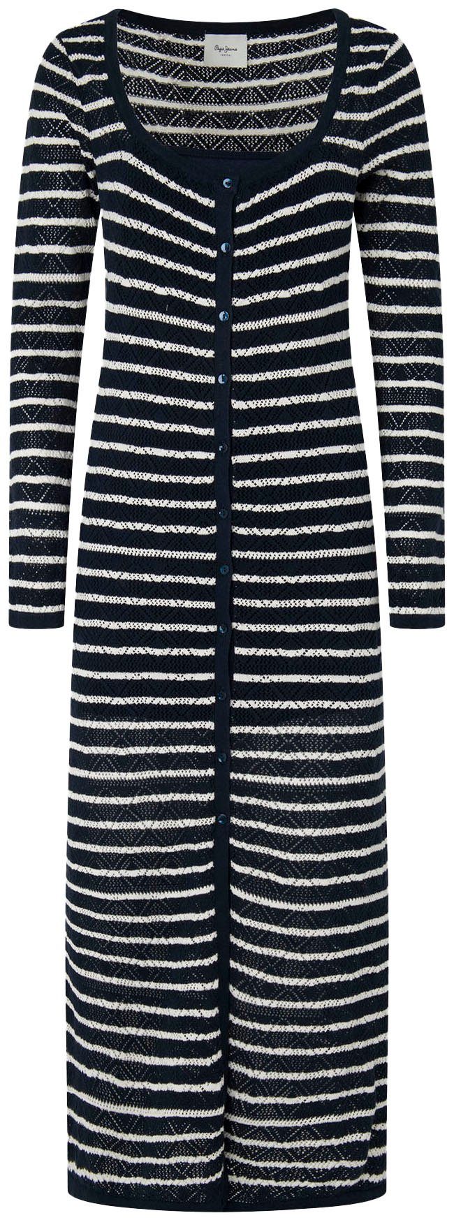 Pepe Jeans Maxi-jurk FRANCES DRESS van katoenbrei met linnen