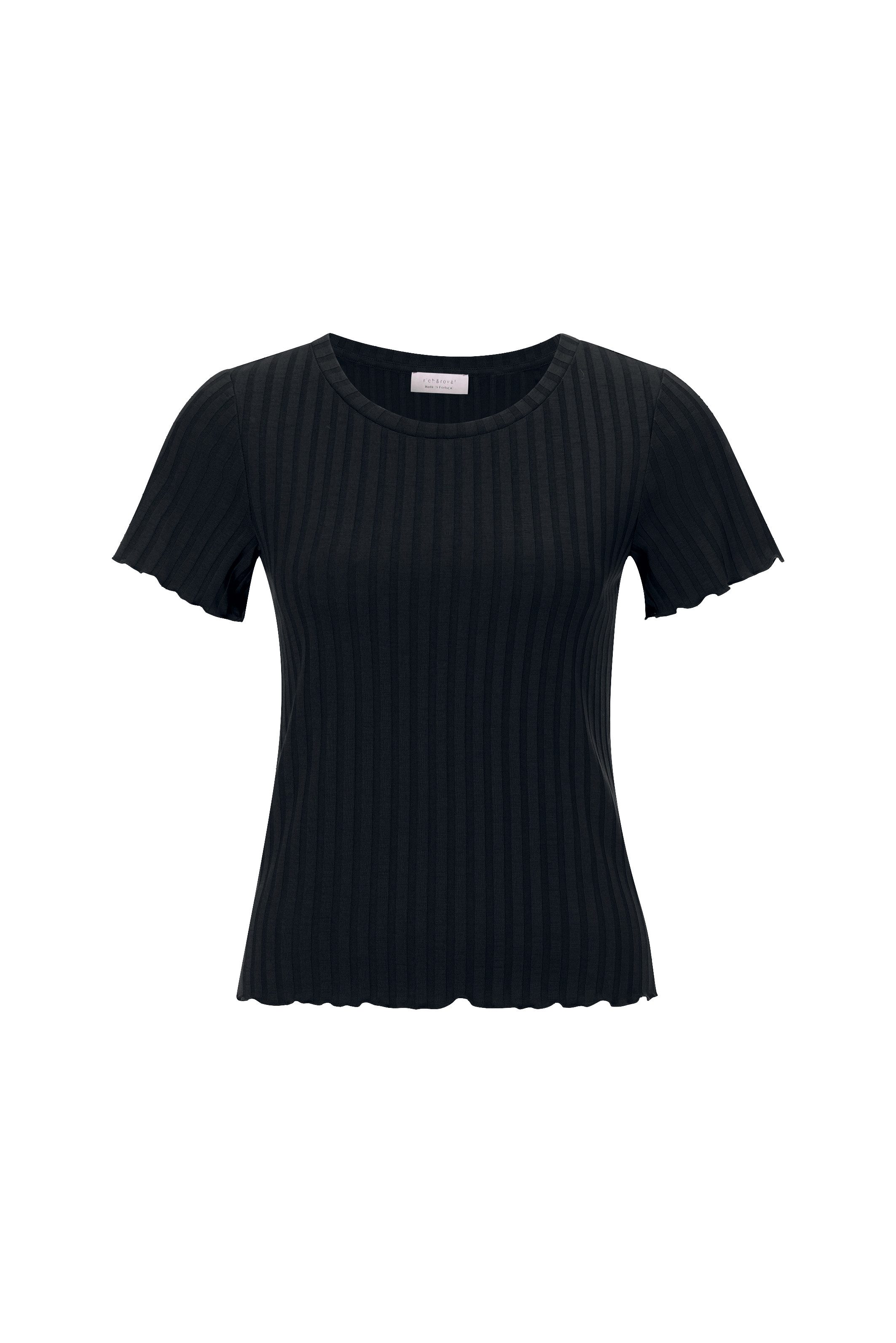 Rich & Royal Shirt met korte mouwen Met golvende zoom aan romp en mouwen