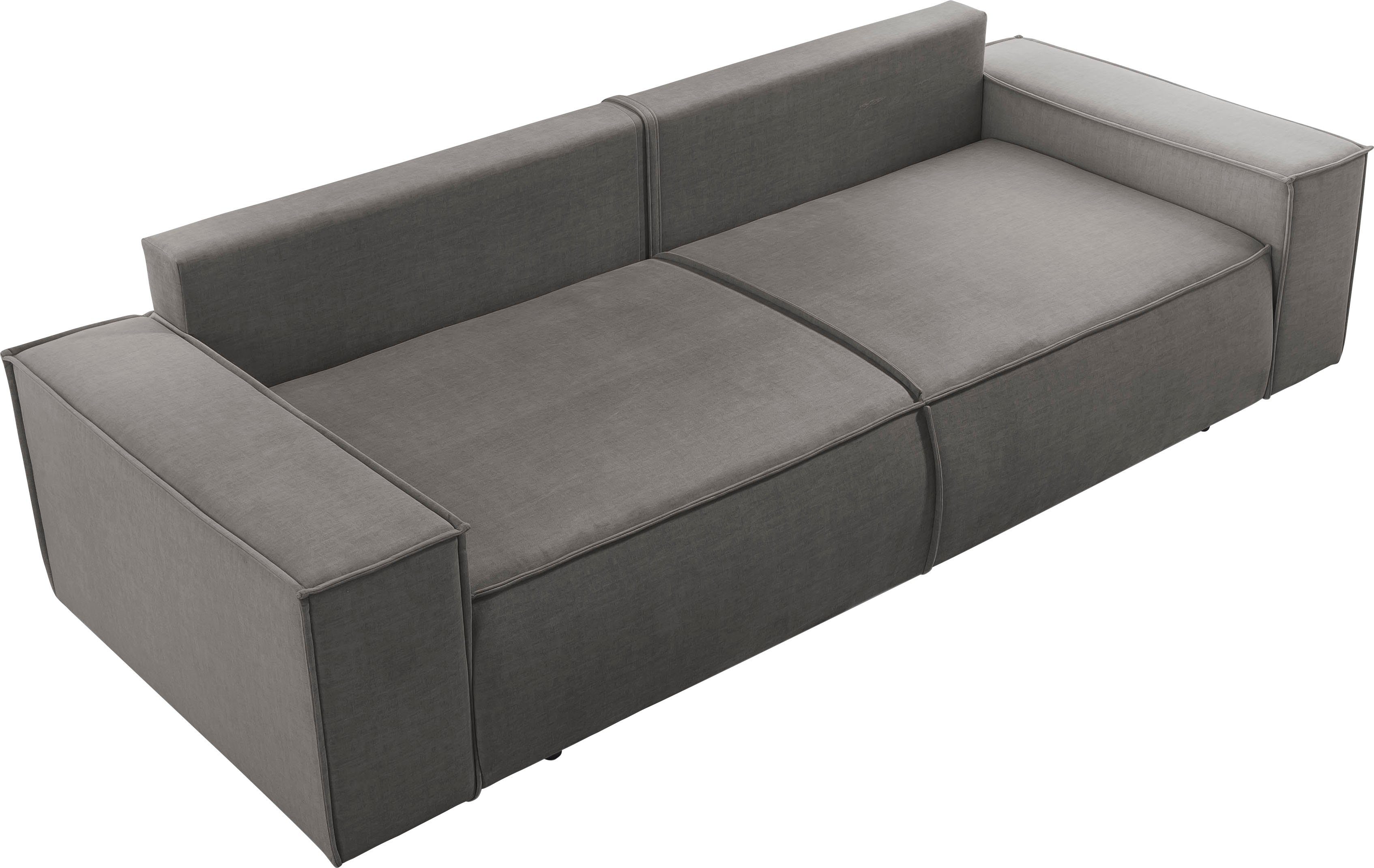 Home affaire 3-zitsbank SHERWOOD slaapbank (257 cm) ribfluweel, velours, vintage lederlook