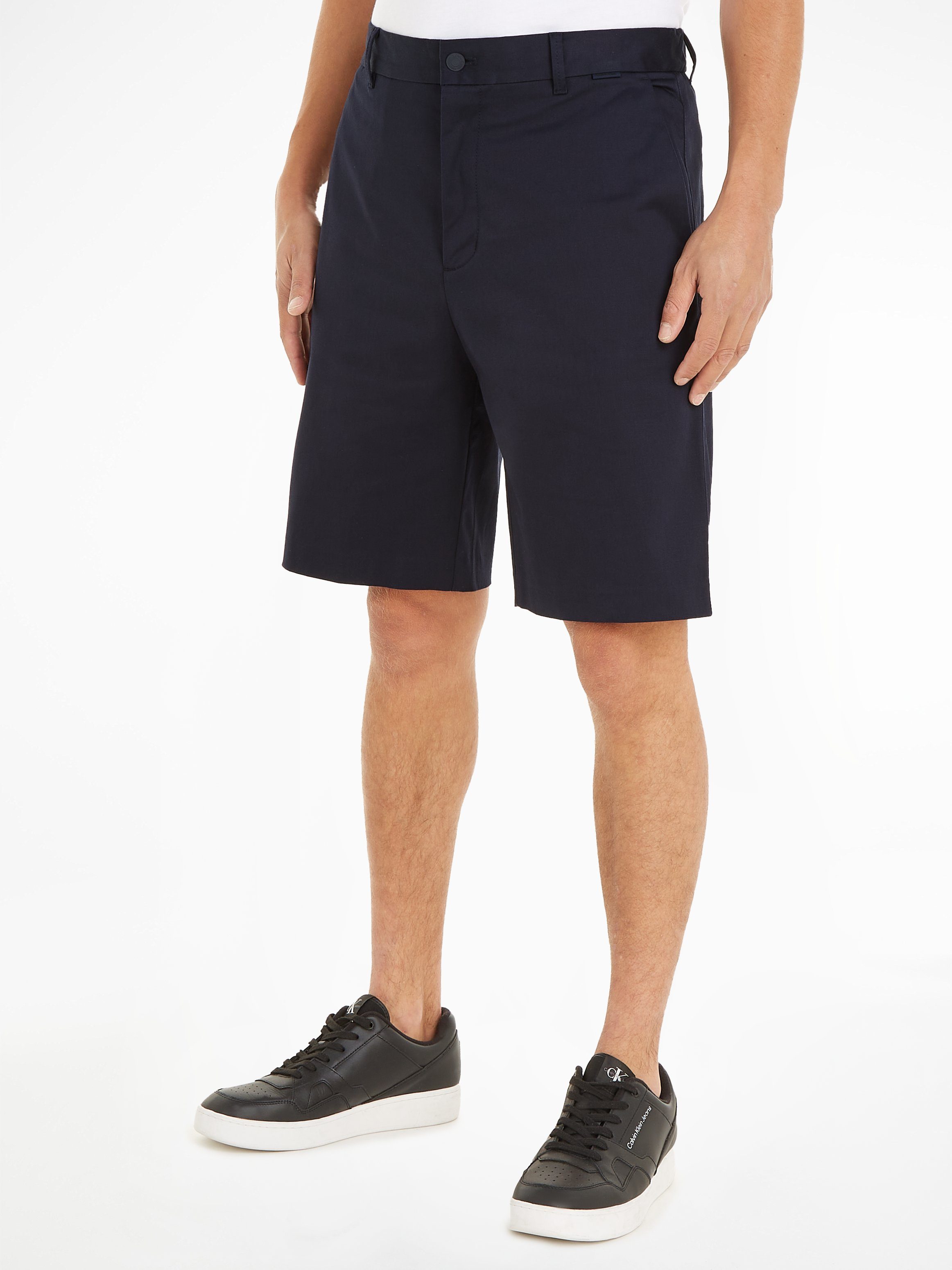 Calvin Klein Chino-short SATEEN STRETCH REGULAR STRAIGHT heren bermuda broeken maat XXXL blauw