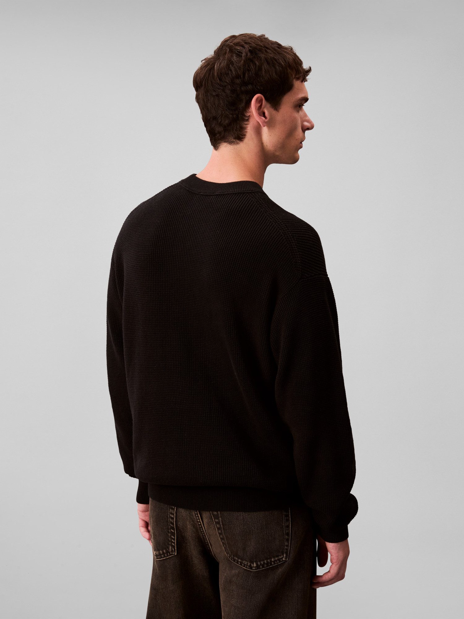 Calvin Klein Trui met ronde hals LS EZ COTTON WAFFLE CRWNK SWTR 9