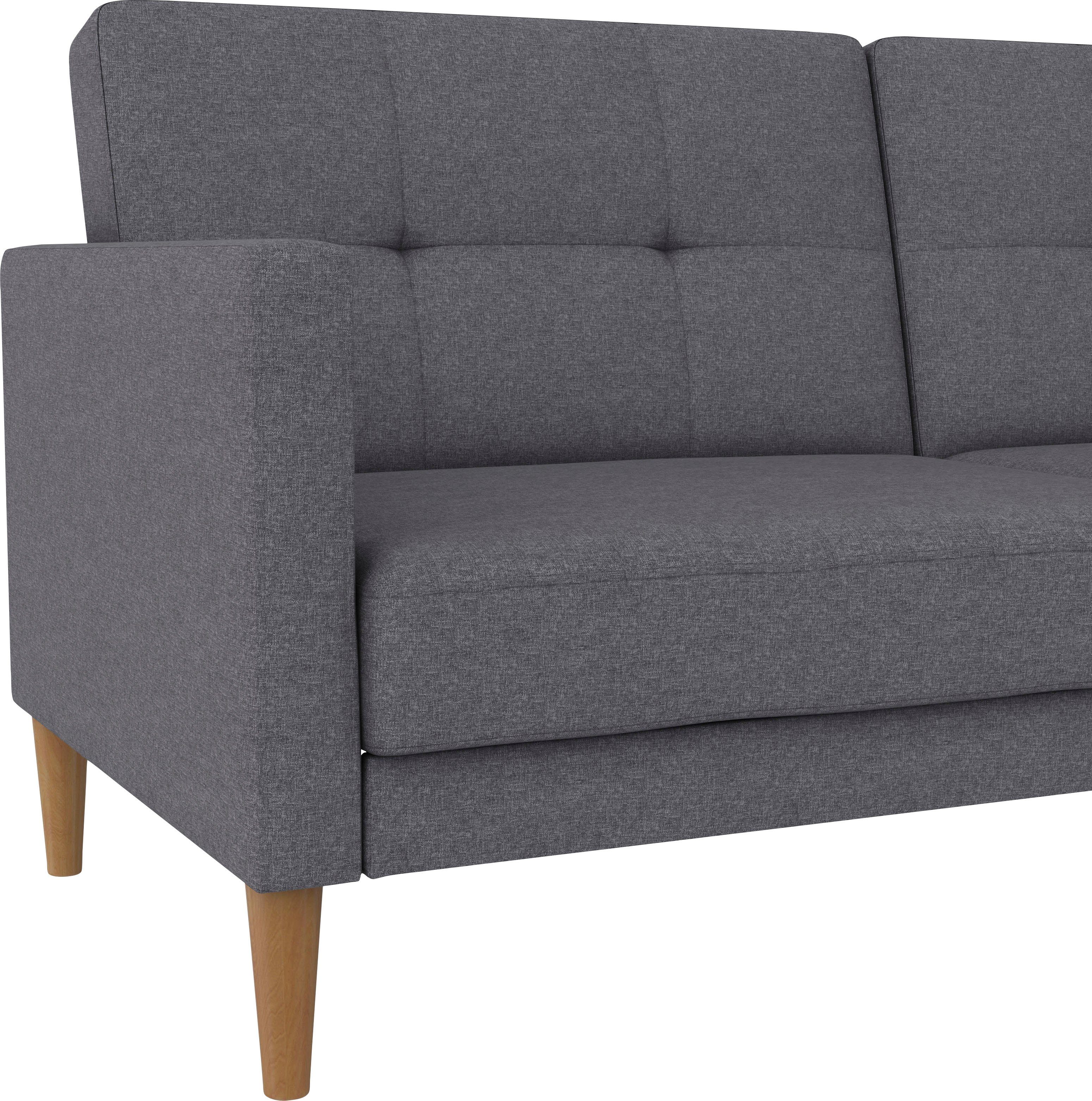 Dorel Home 3-zitsbank Lilly Bedfunctie, rugleuning 3-voudig verstelbaar, zithoogte 43 cm