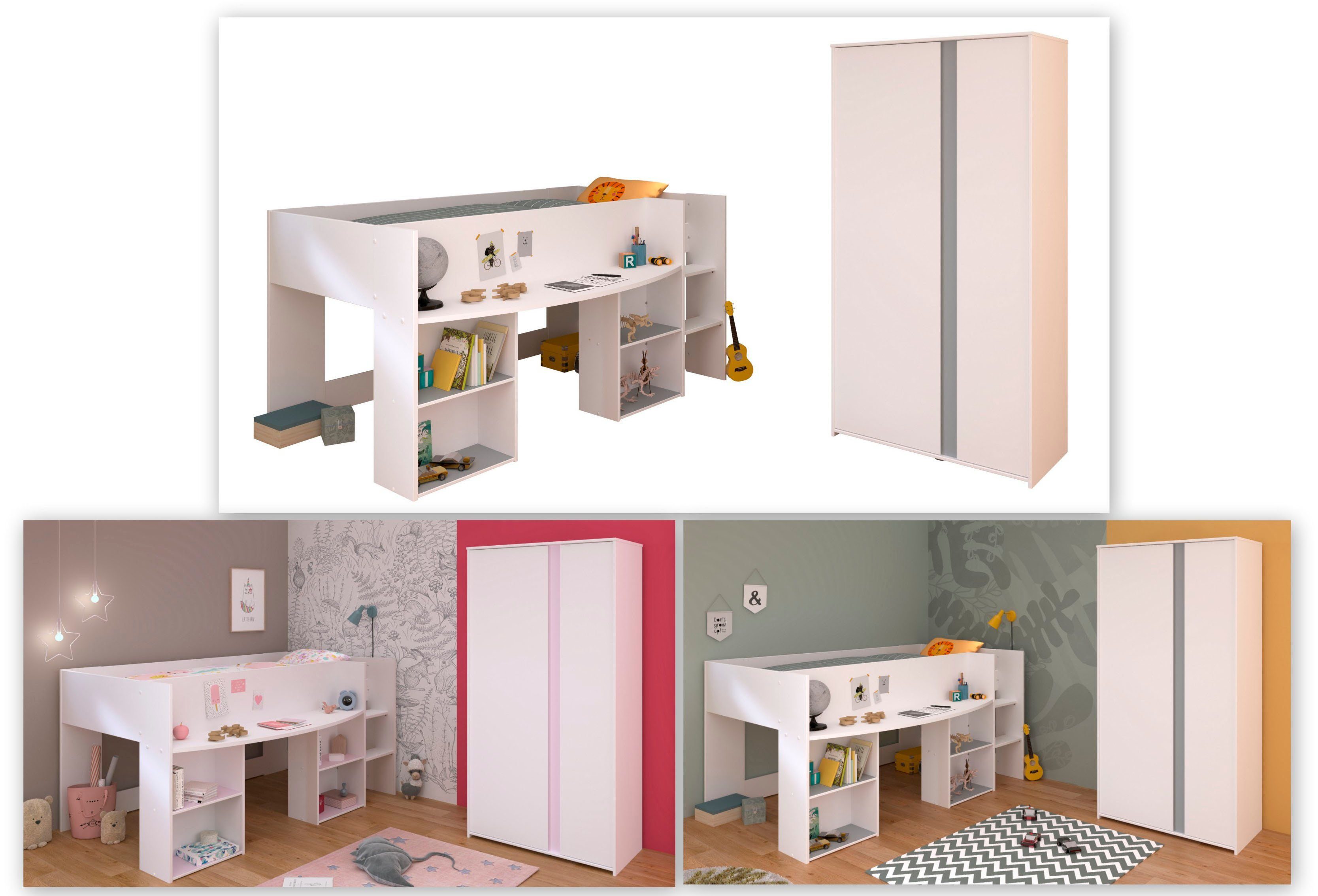 Parisot Tienerkamerset Pirouette naar keuze met bureau complete kinderkamers