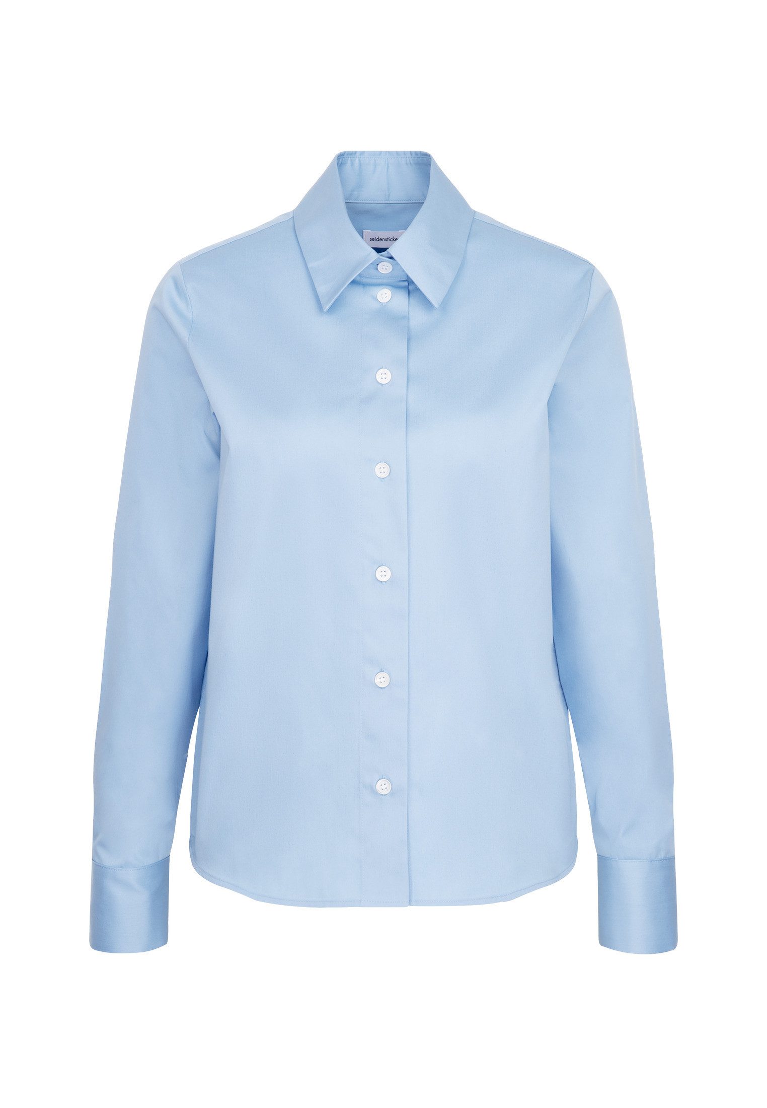 seidensticker Overhemdblouse Zwarte roos Lange mouwen kraag uni