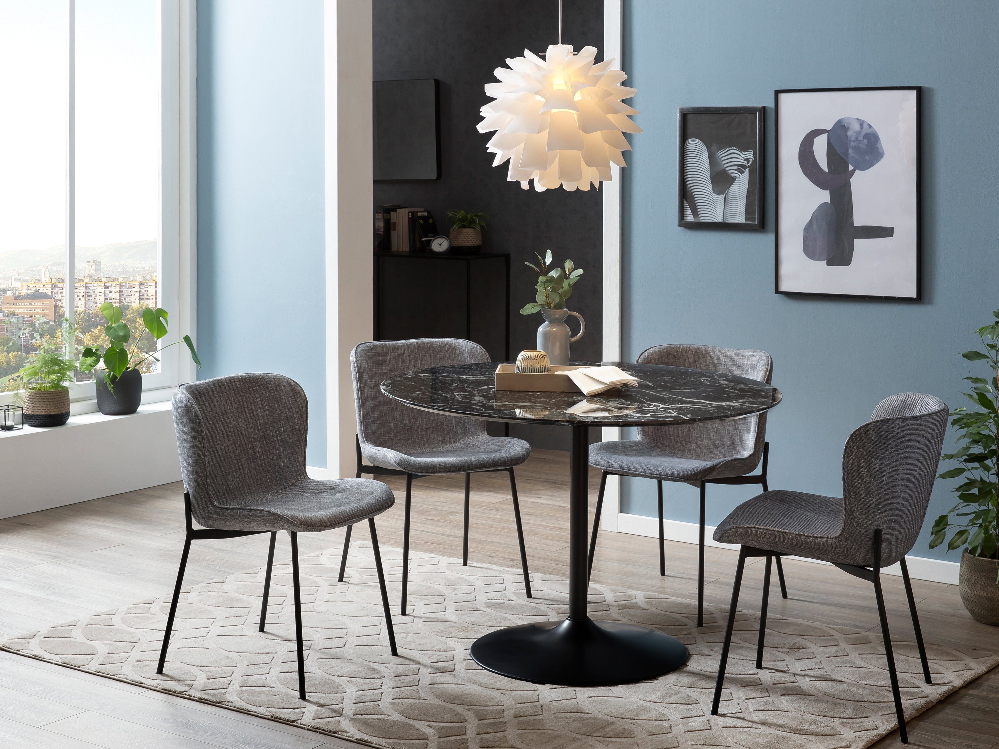 SalesFever Hanglamp Jacob Lampenkap van kunststofelementen in geplooide look (1 stuk)