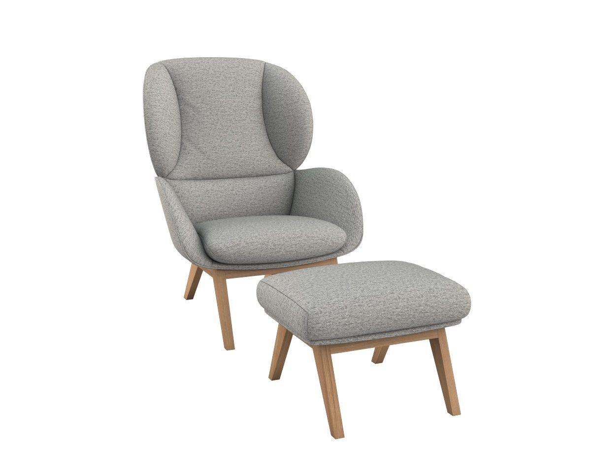 FLEXLUX Oorfauteuil Adria Stijl & comfort, organische vorm, eikenhouten voet