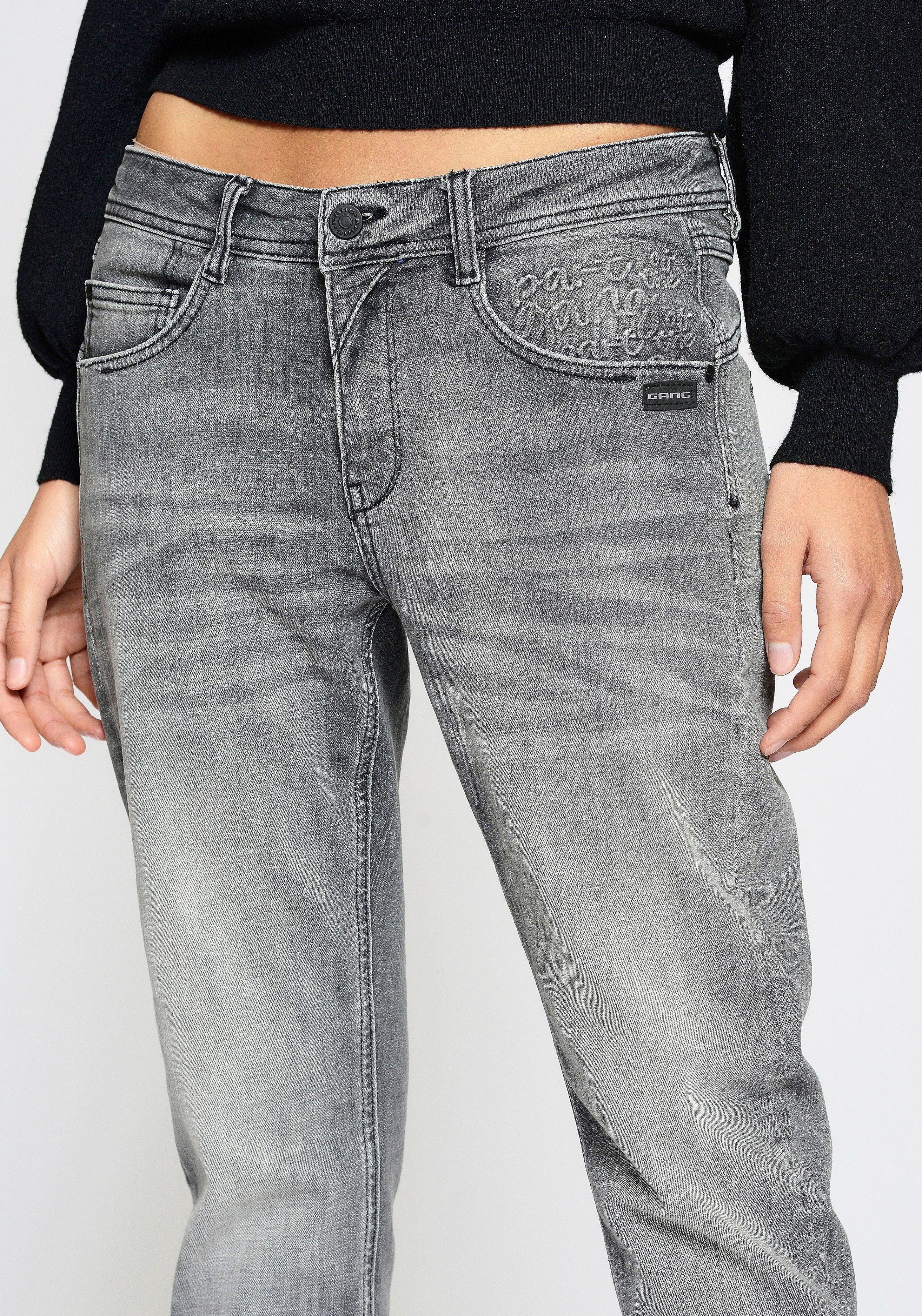 GANG Relax fit jeans 94AMELIE met used-effecten