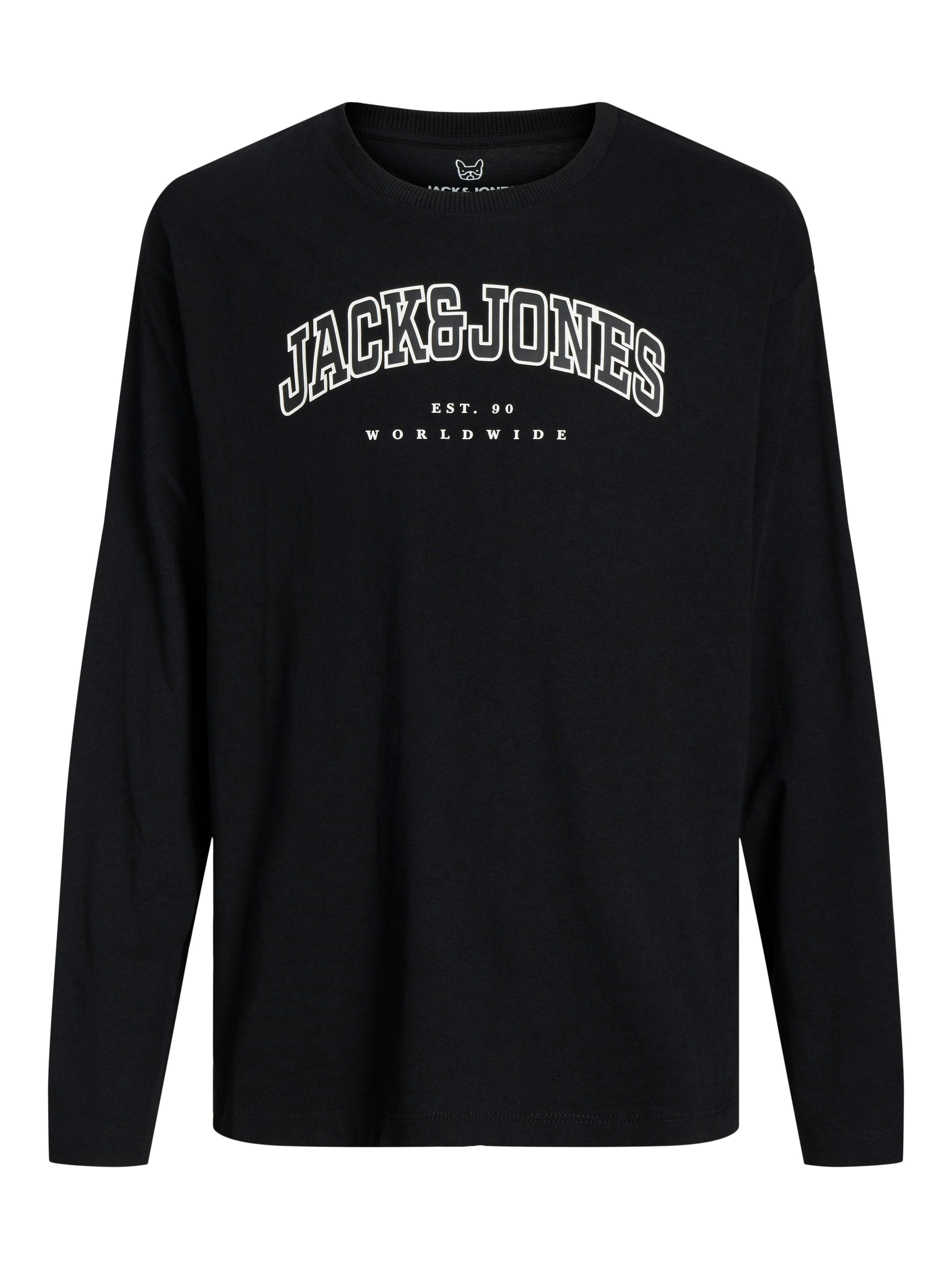 Jack & Jones Junior Shirt met ronde hals JJECALEB VARSITY TEE LS O-NECK SN JNR