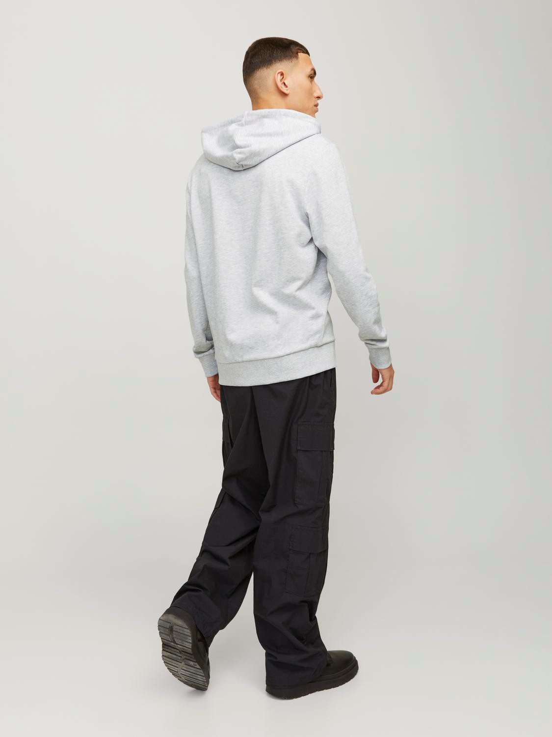Jack & Jones Hoodie JJCYRUS SWEAT HOOD: Komfortable Baumwollmischung mit coolem Gummidruck (Casual hoodie: basic snit & levendige print)