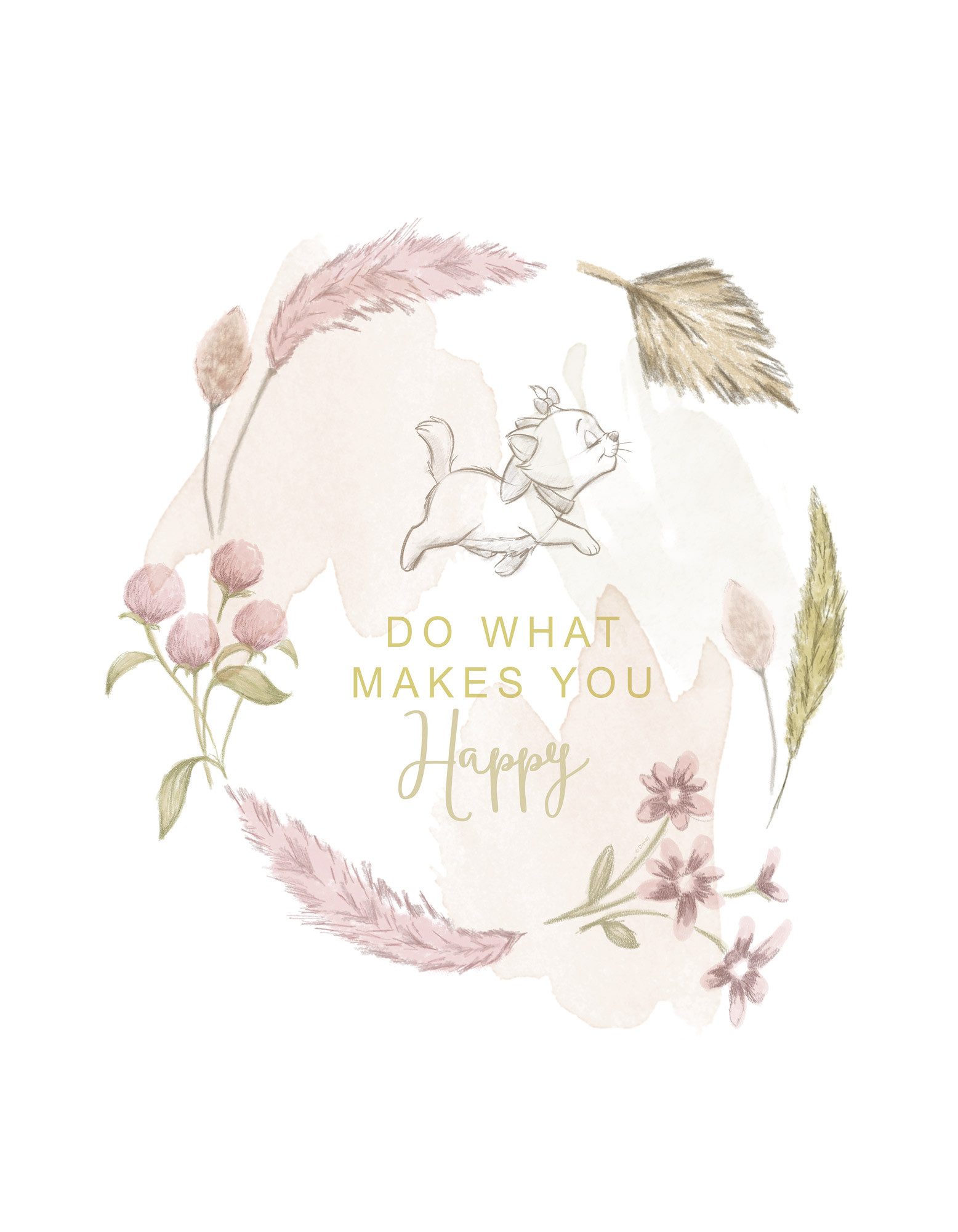 Komar Artprint op linnen Disney Aristocats Do What Makes You Happy 300 x 280 cm (breedte x hoogte) - behang, vlies, woonkamer, slaapkamer (1 stuk)
