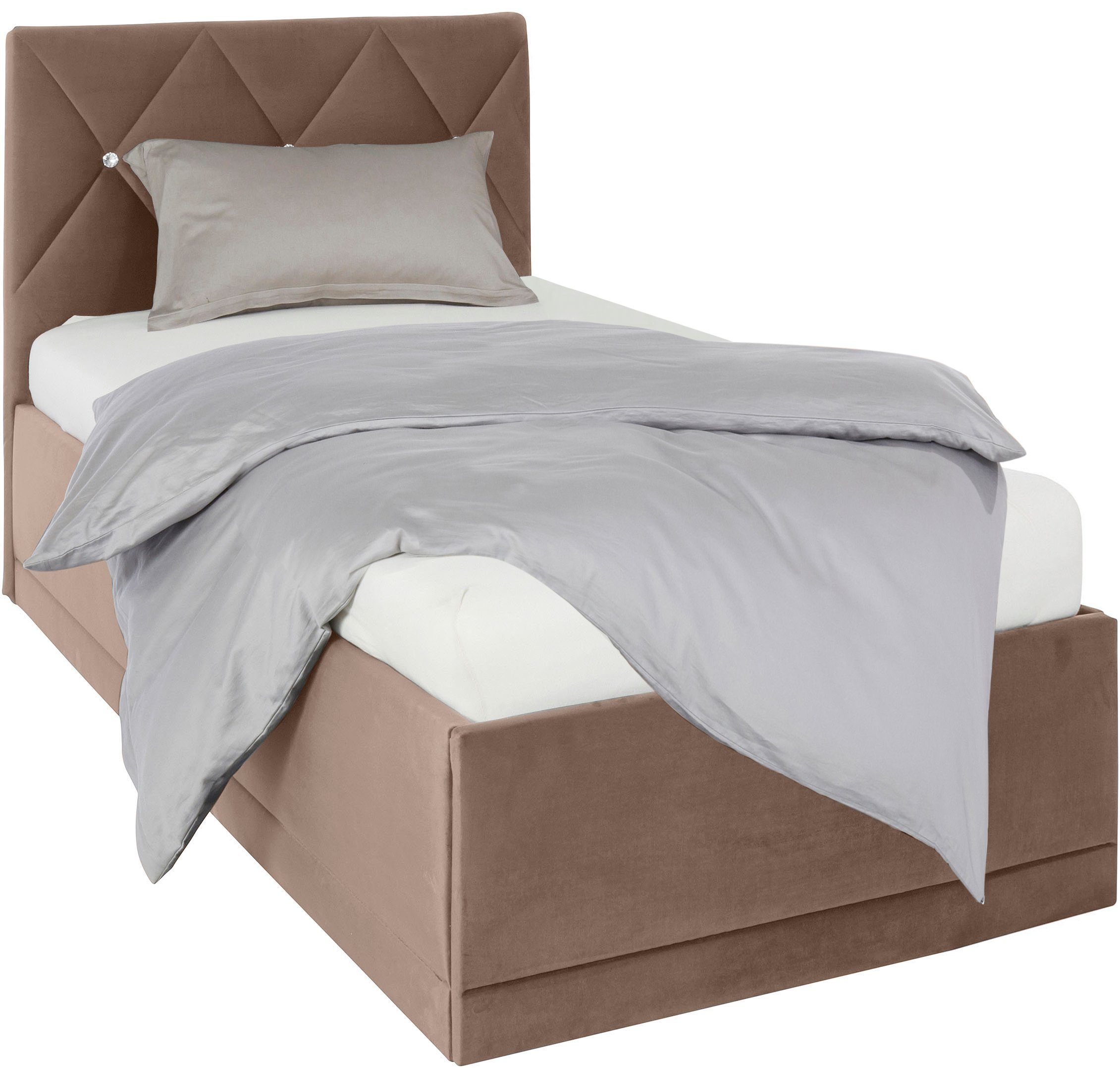 Westfalia Polsterbetten Gestoffeerd bed ADAMAS ook met bedlade, knoopdetails met stras
