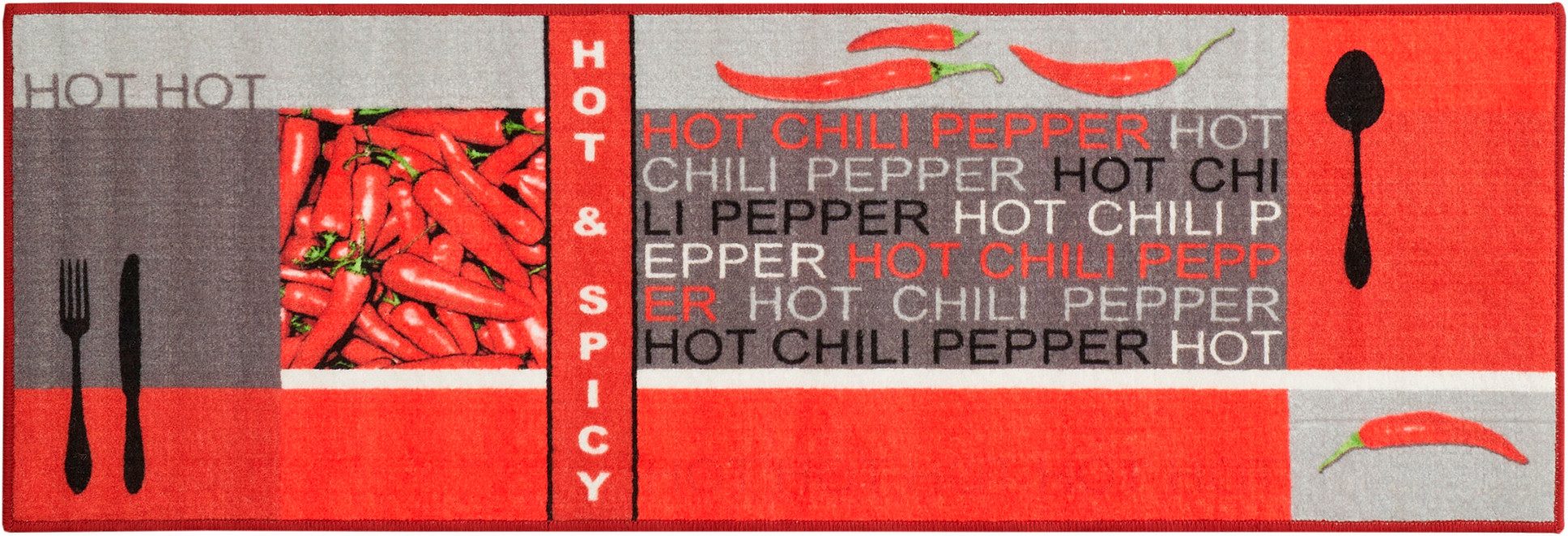 Andiamo Keukenloper Hot Pepper Motief peperoni/chili, keuken, wasbaar