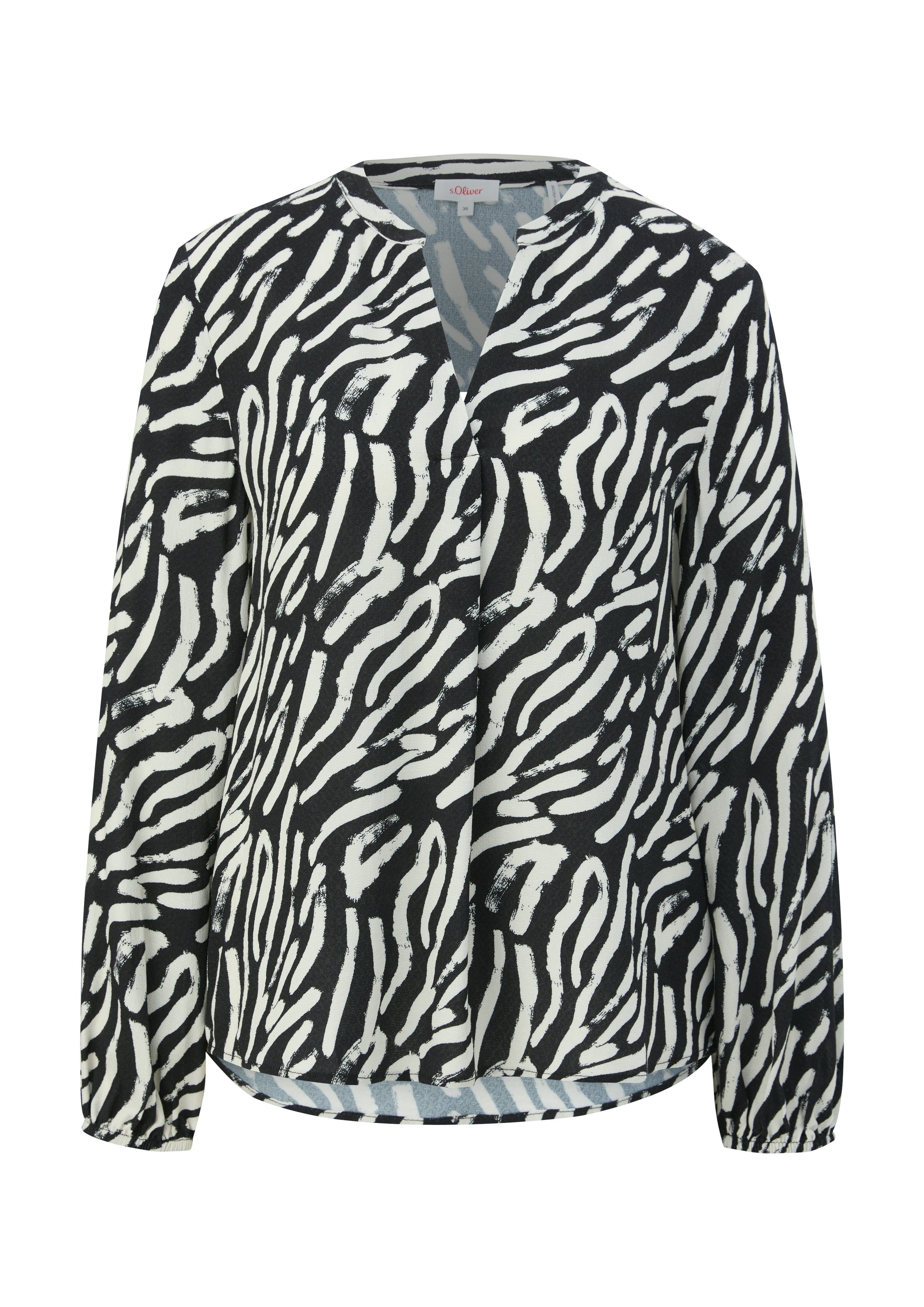 s.Oliver Blouse met lange mouwen met opvallend twee-kleurig patroon