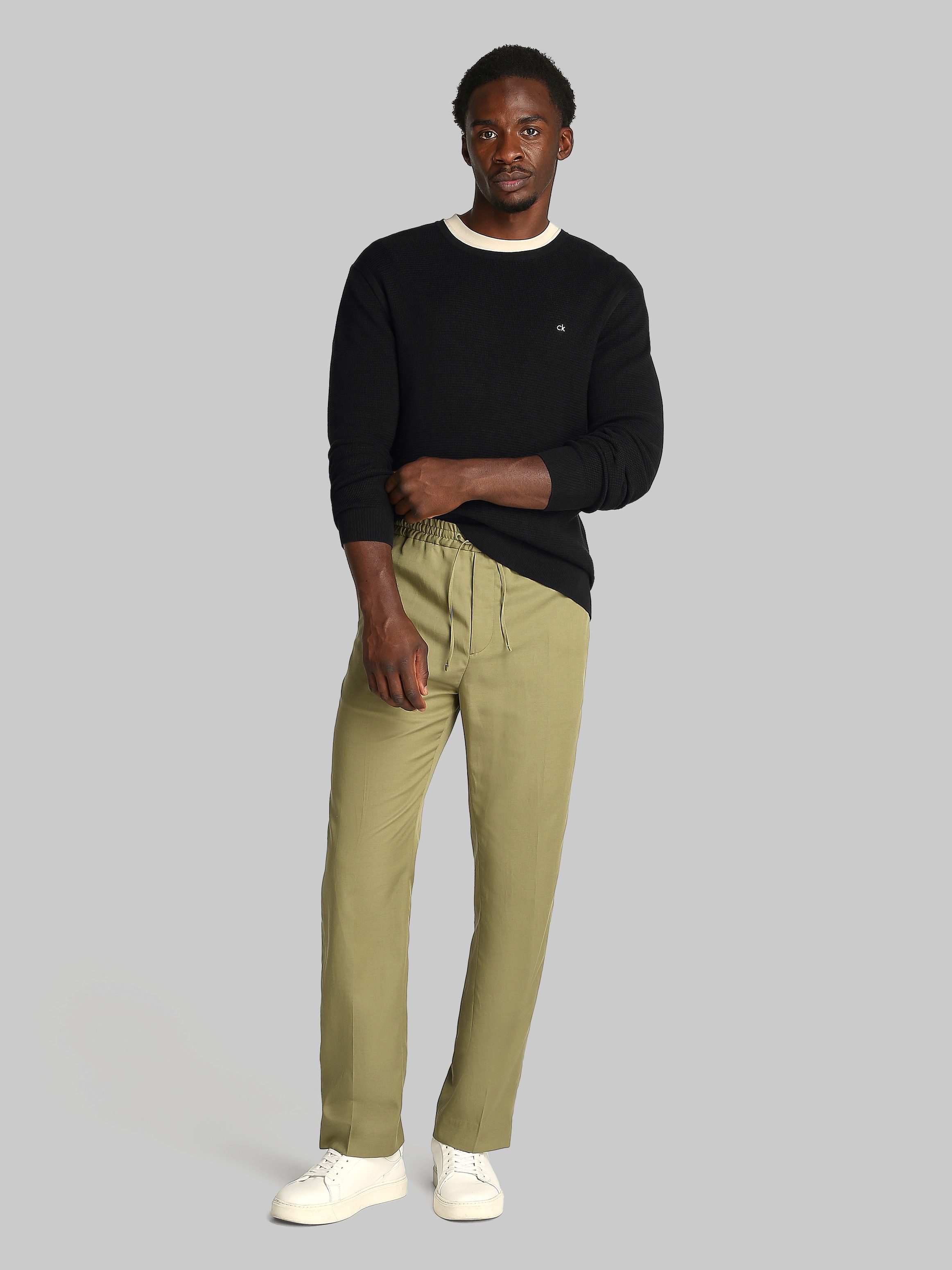 Calvin Klein Trui met ronde hals MICRO WAFFLE TEXTURE CN SWEATER