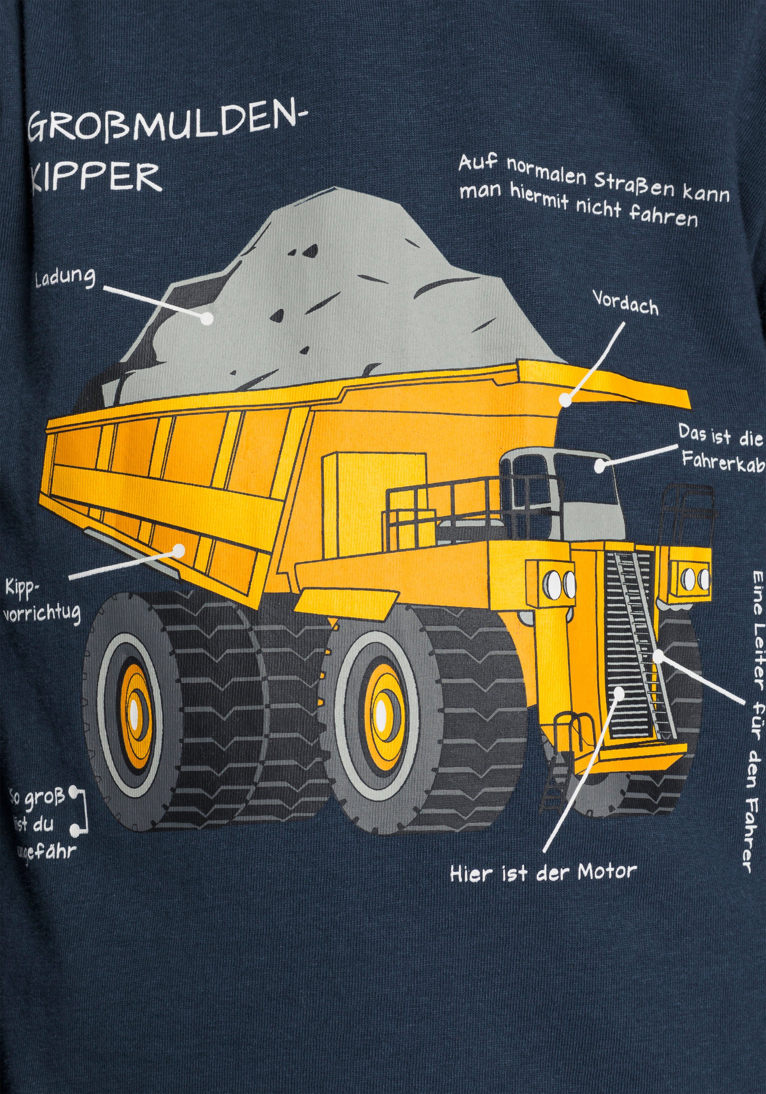 KIDSWORLD Shirt met lange mouwen LKW kiepwagen Lange mouwen, basic pasvorm, met modieuze print, ronde hals