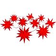 naeve led-lichtsnoer outdoor-led-kerstverlichting met 9 3d-sterren elk 12x9x10,5 cm 3d-ster rood