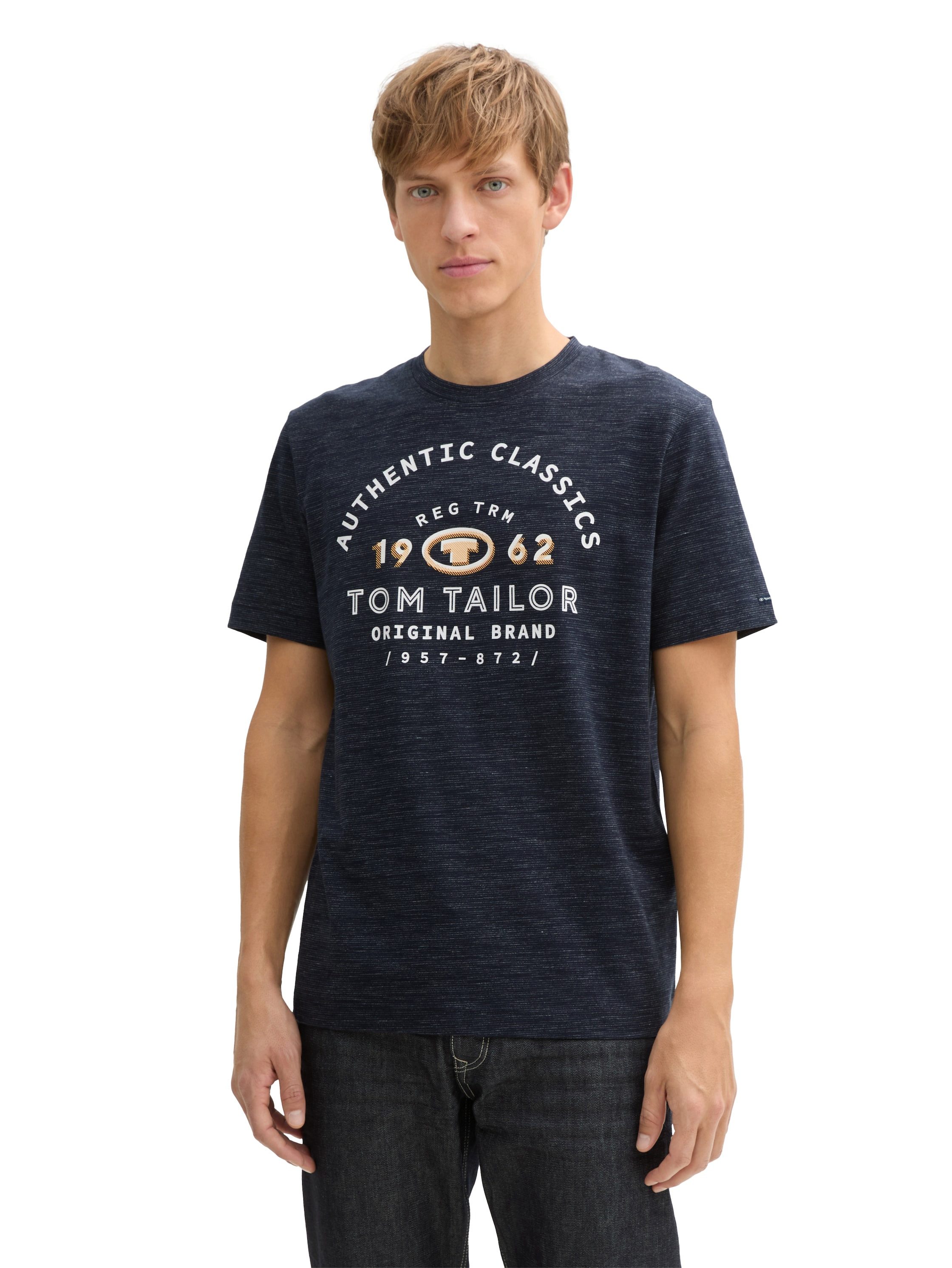 Tom Tailor T-shirt met logoprint heren t-shirts maat L blauw
