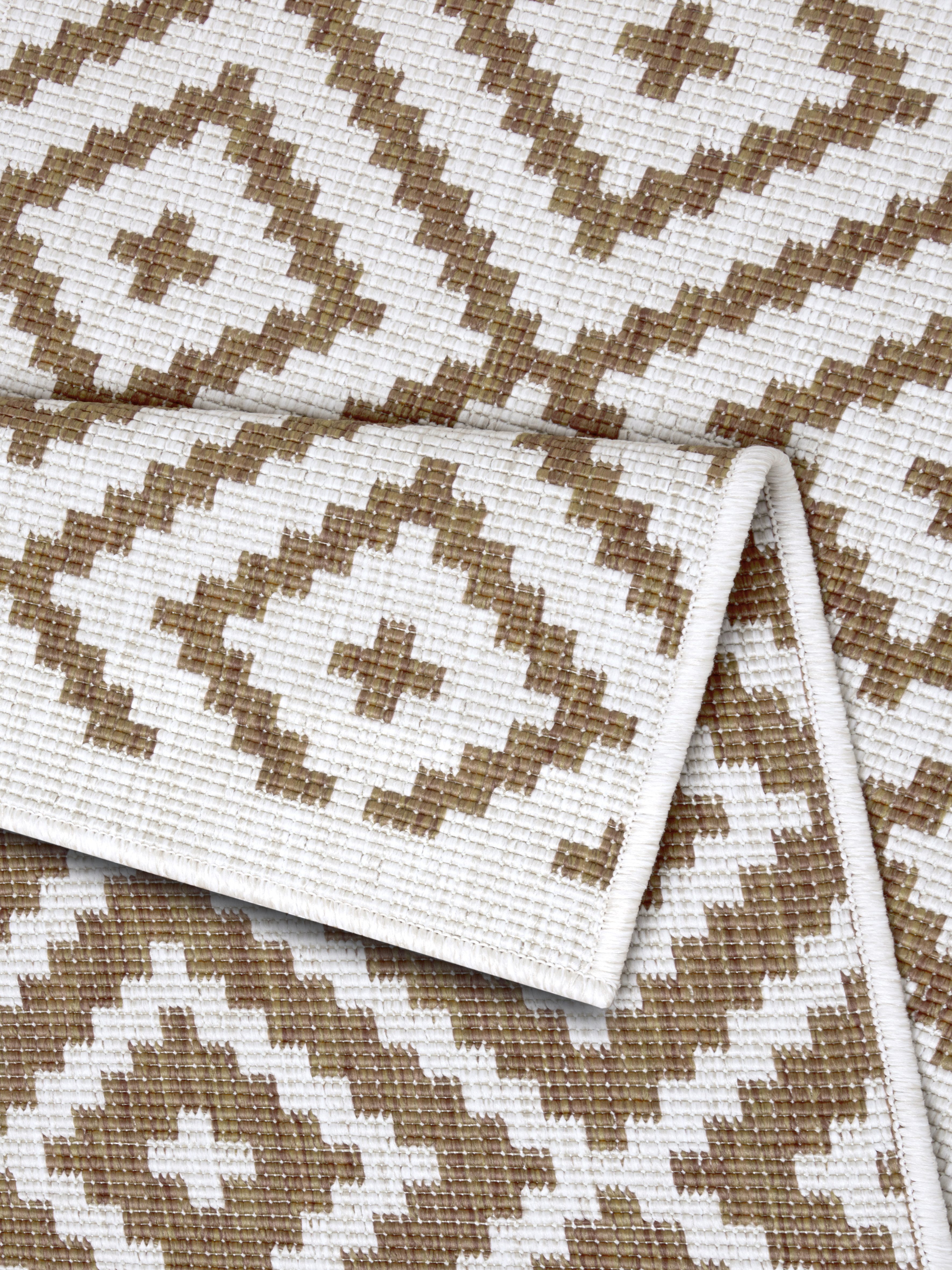 my home Loper Ronda tweezijdig te gebruiken kleed Sisal-look, platweefsel, in- en outdoor, geometrisch boho design