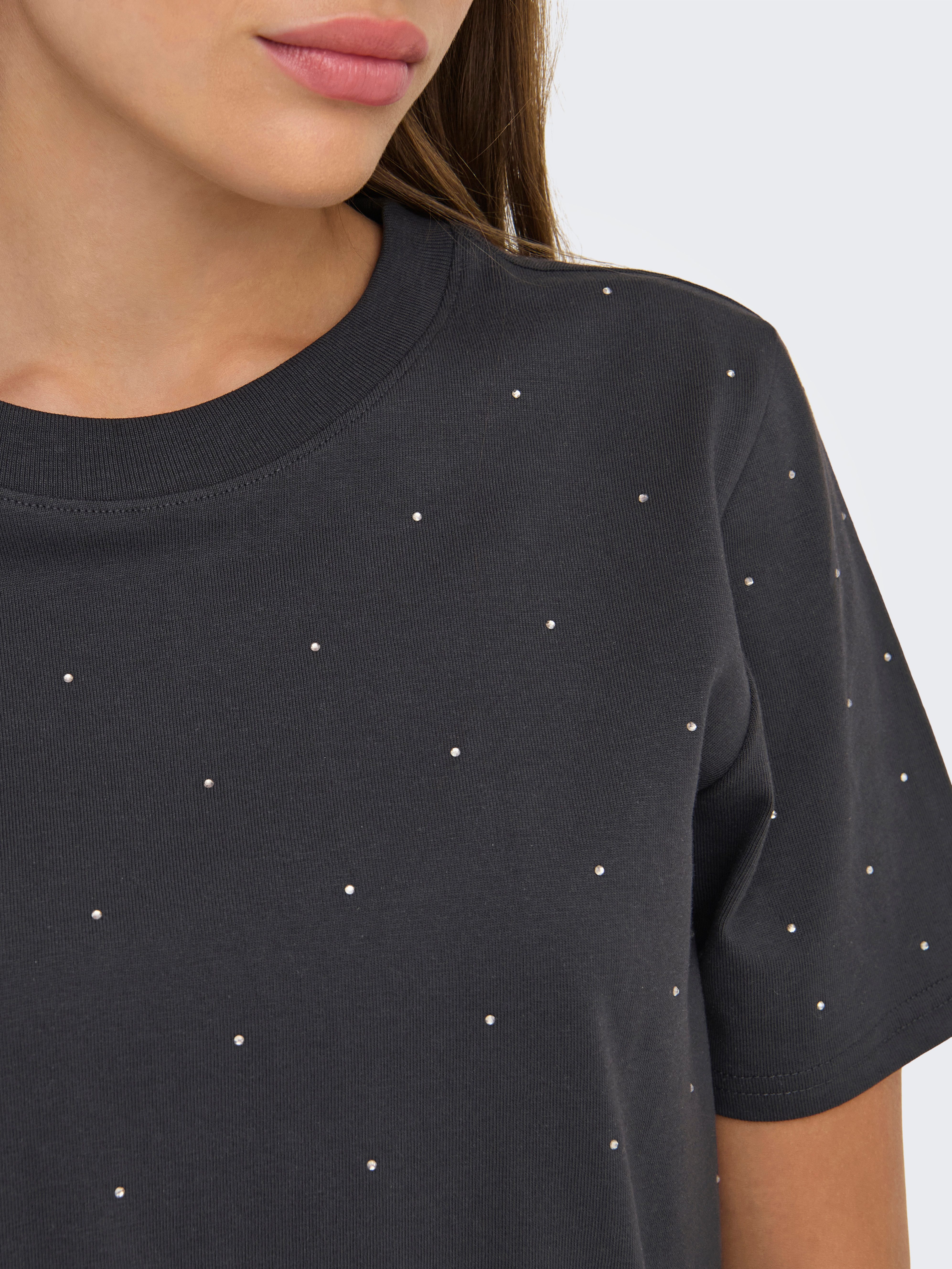 Only Shirt met korte mouwen ONLMONJA S/S STUDS TEE JRS
