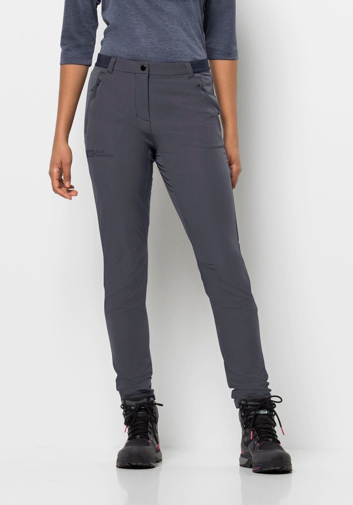 Jack Wolfskin Softshell-broek GEIGELSTEIN SLIM PANTS W dames broeken maat 38 grijs