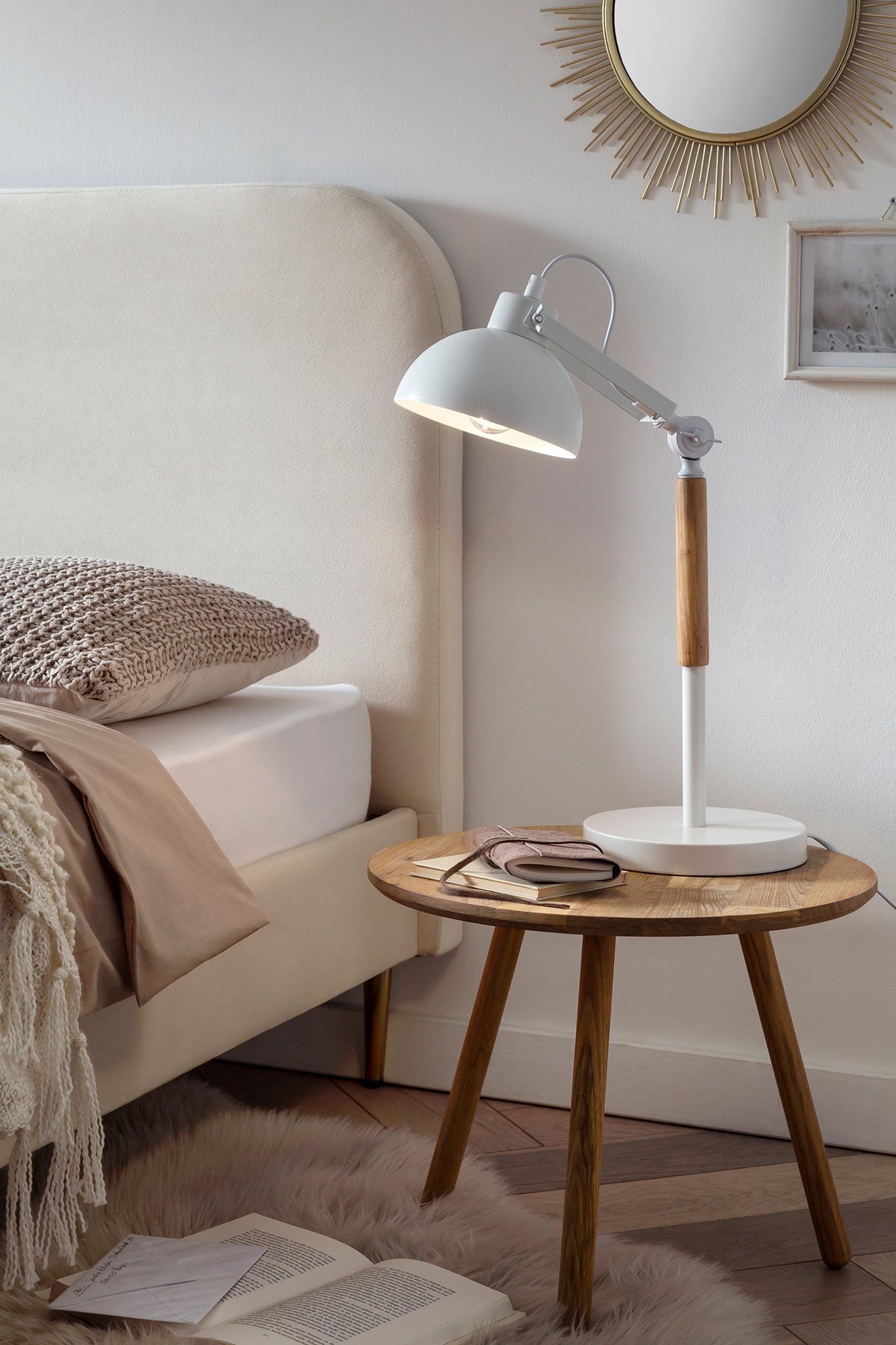 SalesFever Tafellamp Havar met verstelbare lamparm (1 stuk) tafellampen wit