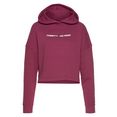 tommy sport hoodie relaxed flag hoodie roze